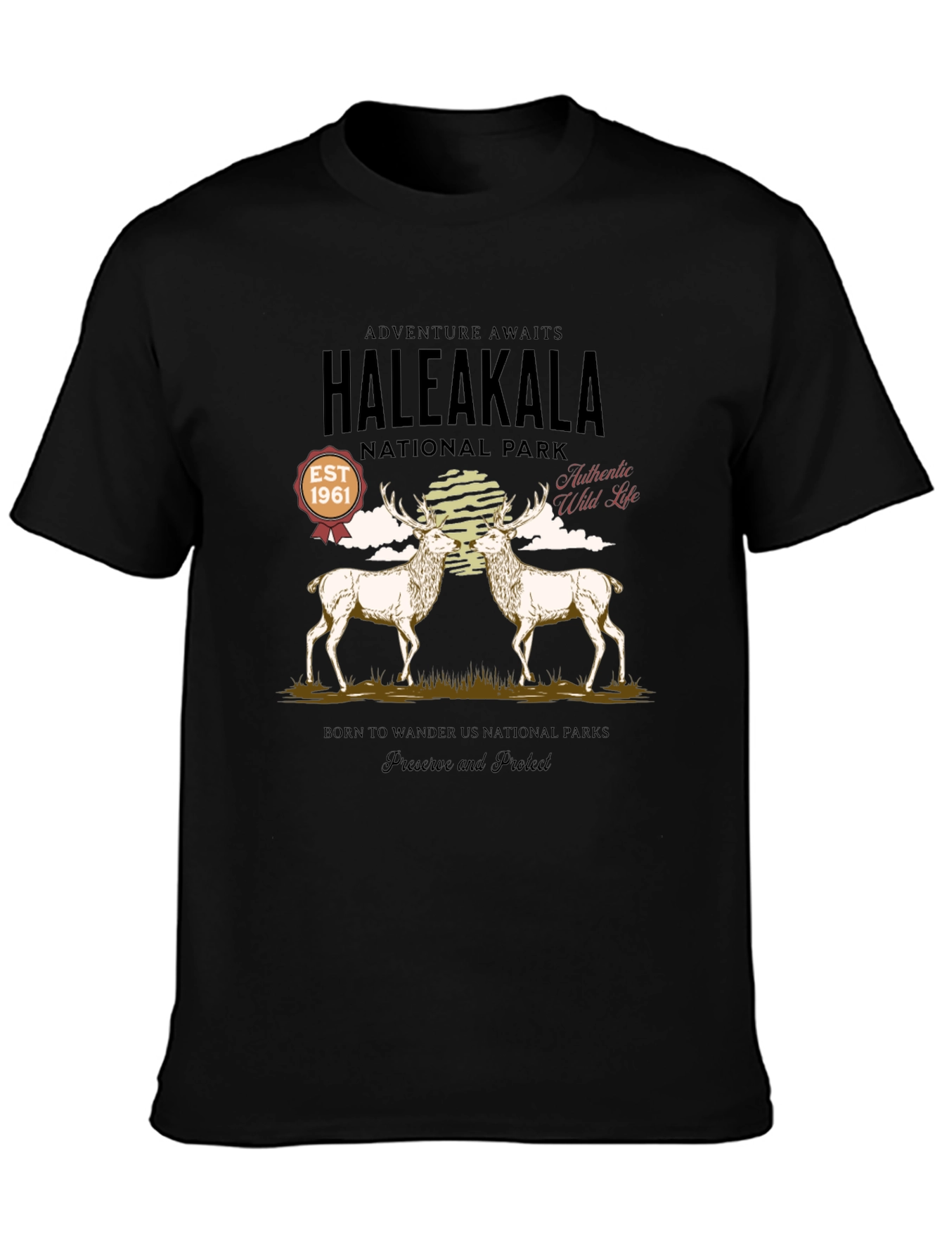 Haleakala National Park Deer Graphic T-Shirt