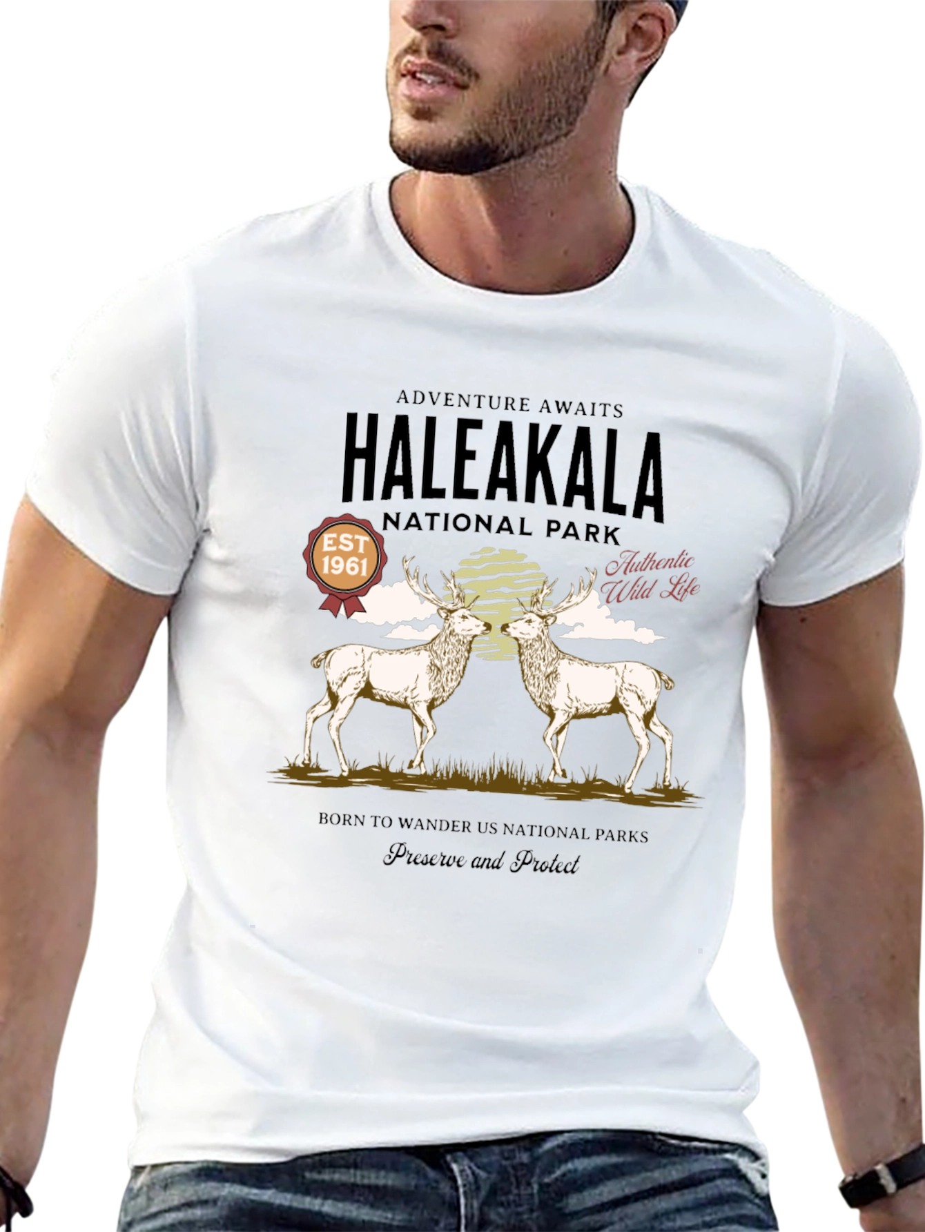 Haleakala National Park Deer Graphic T-Shirt