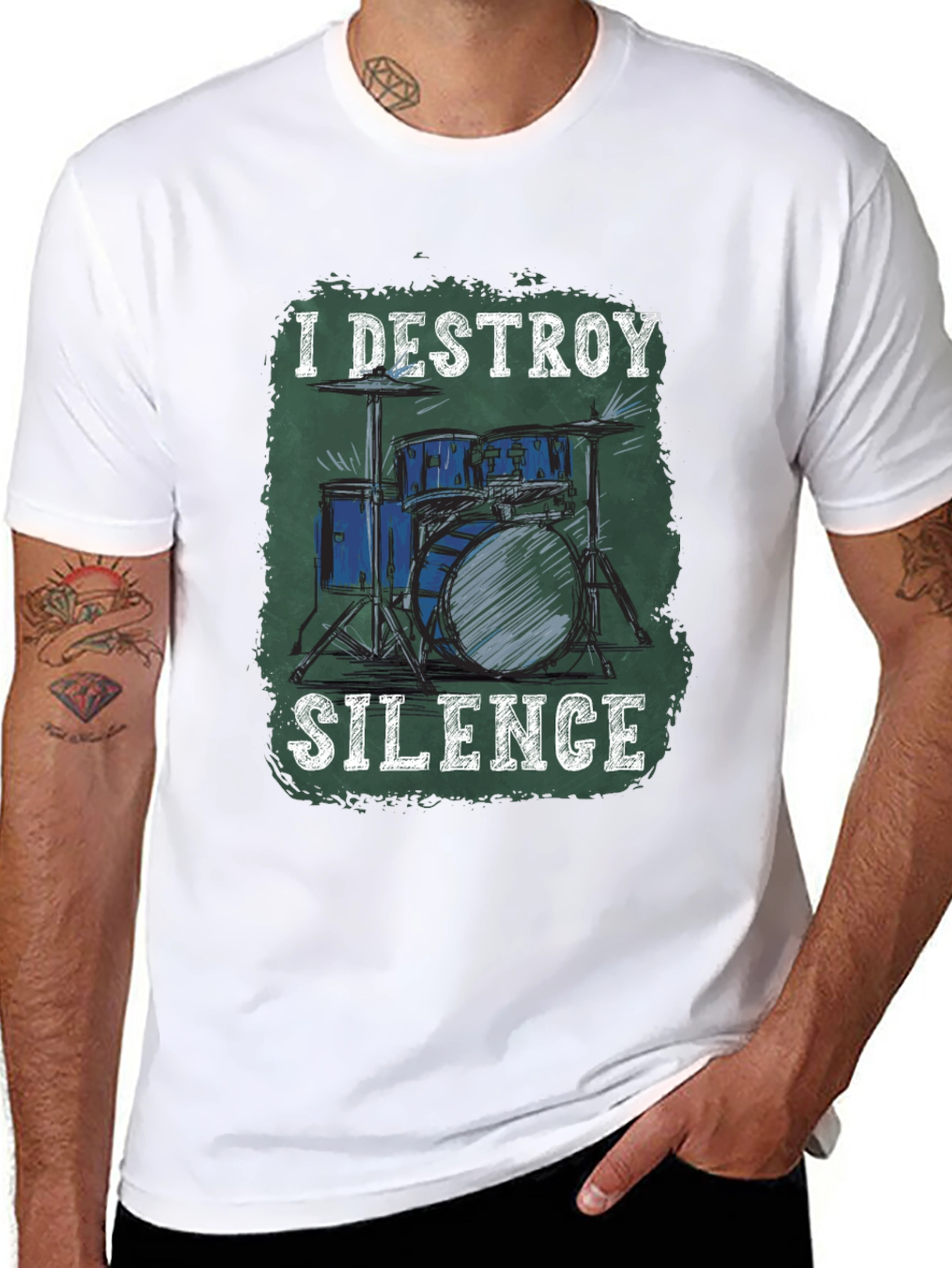 I Destroy Silence Drum Set Graphic Tee