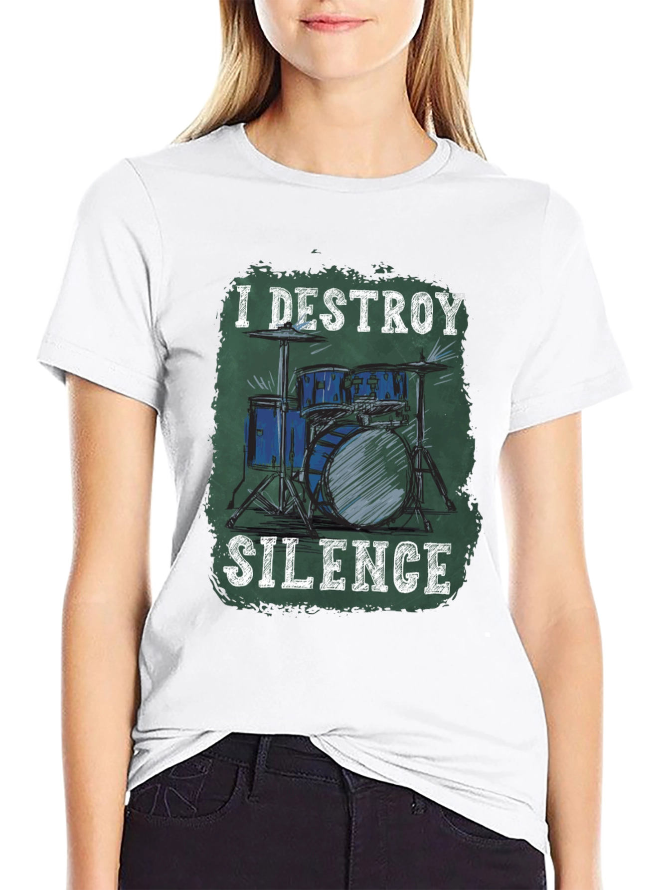 I Destroy Silence Drum Set Graphic Tee