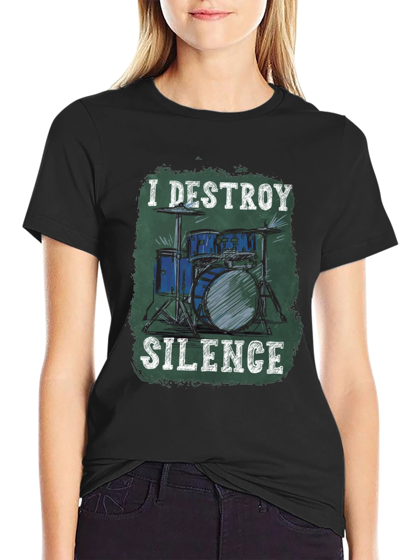 I Destroy Silence Drum Set Graphic Tee
