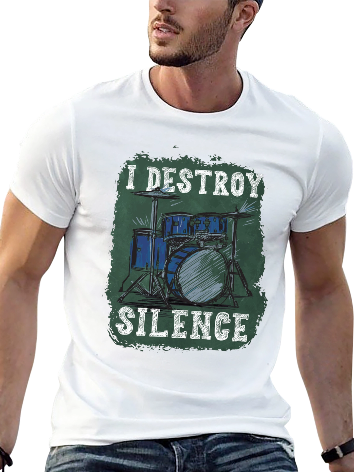 I Destroy Silence Drum Set Graphic Tee