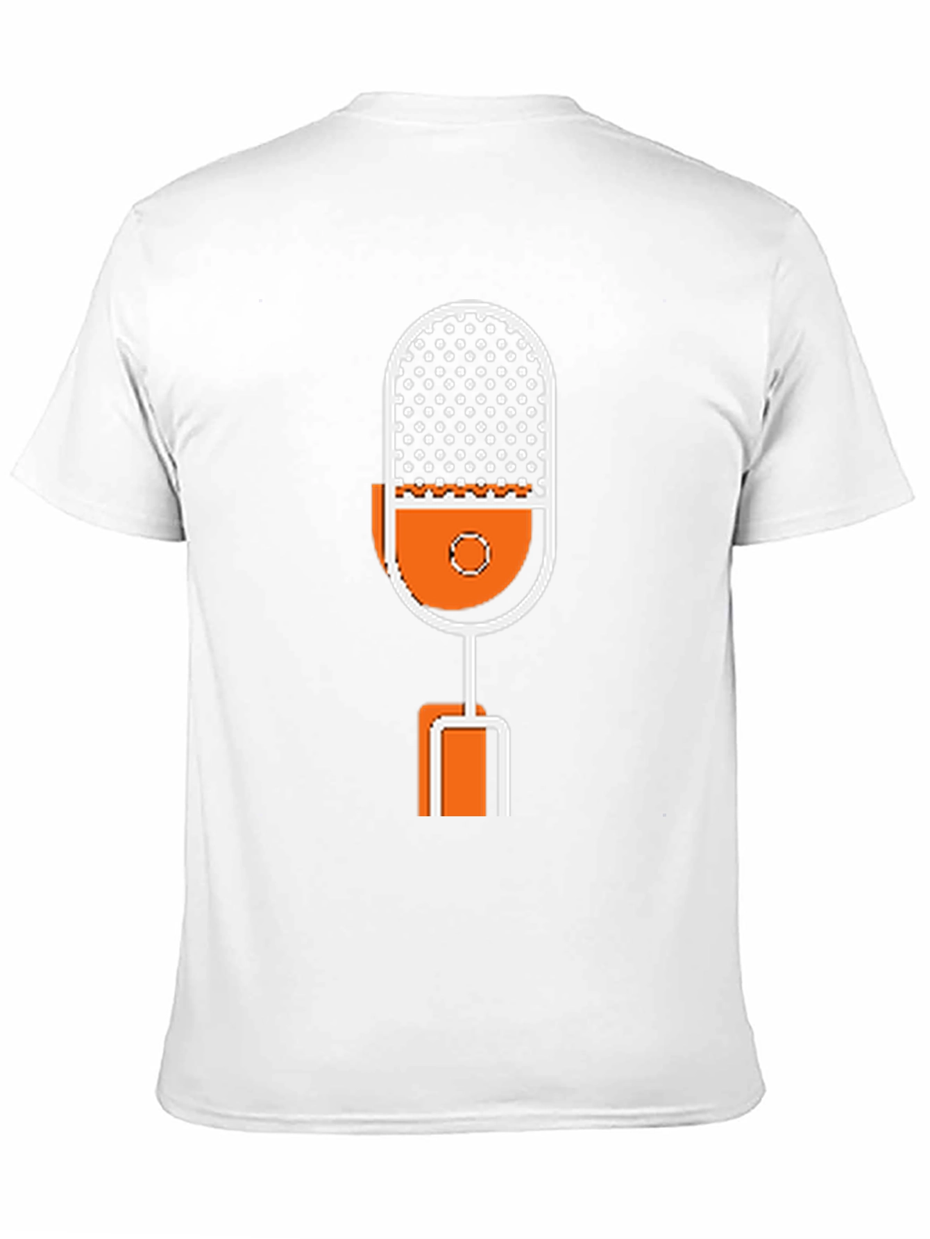 Retro Microphone Graphic Tee - Black Cotton T-Shirt