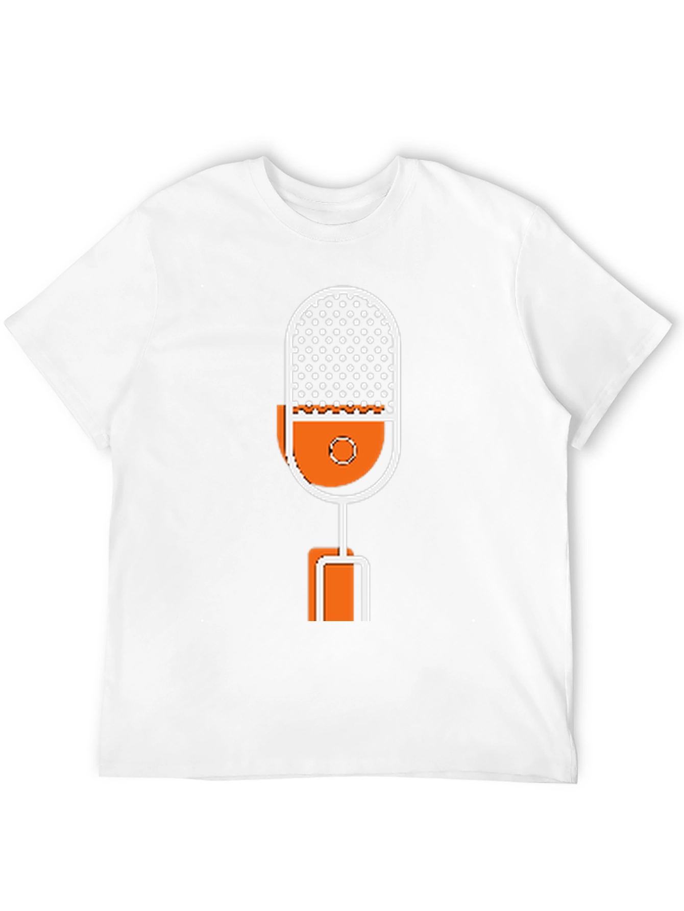 Retro Microphone Graphic Tee - Black Cotton T-Shirt