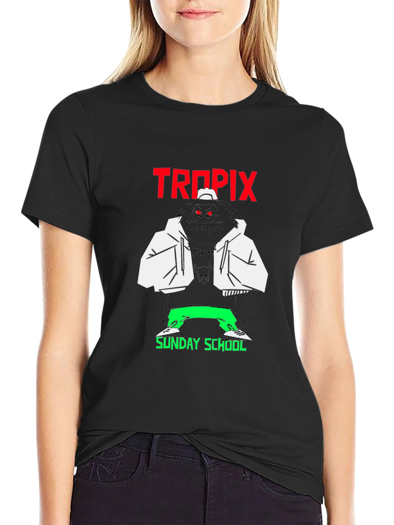 Tropix Sunday School Graphic T-Shirt - Black