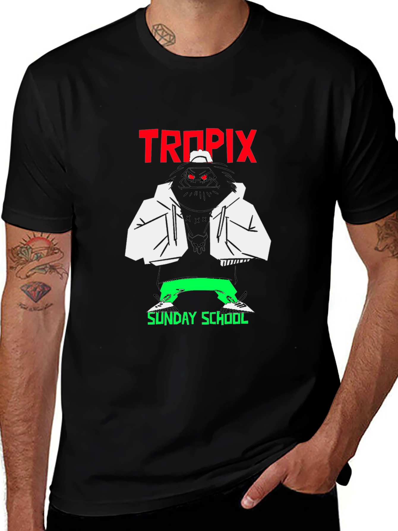 Tropix Sunday School Graphic T-Shirt - Black