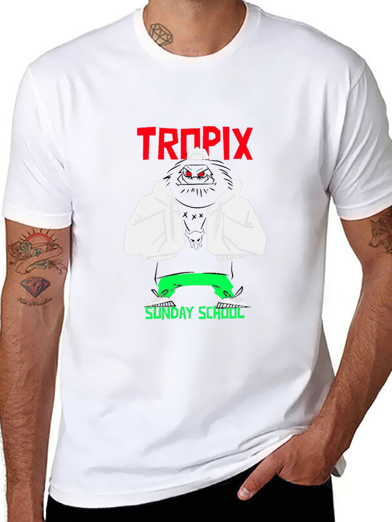 Tropix Sunday School Graphic T-Shirt - Black