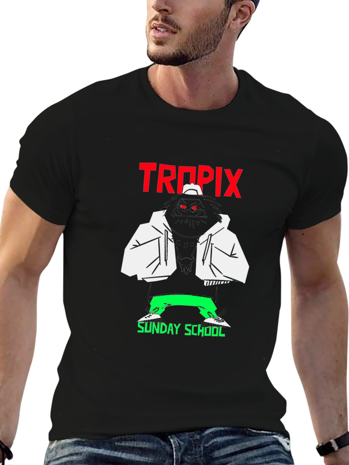 Tropix Sunday School Graphic T-Shirt - Black