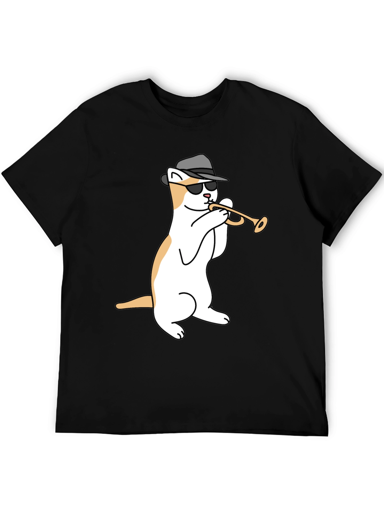 Cool Cat Trumpet Black T-Shirt