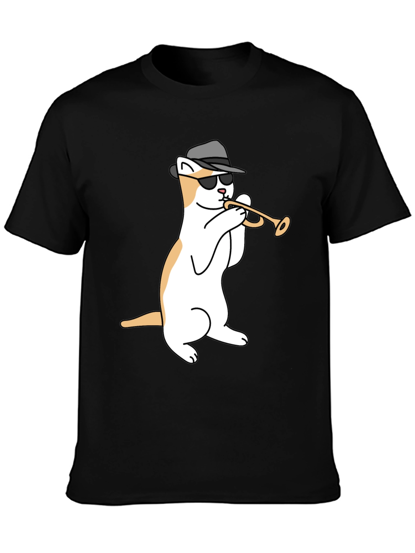 Cool Cat Trumpet Black T-Shirt