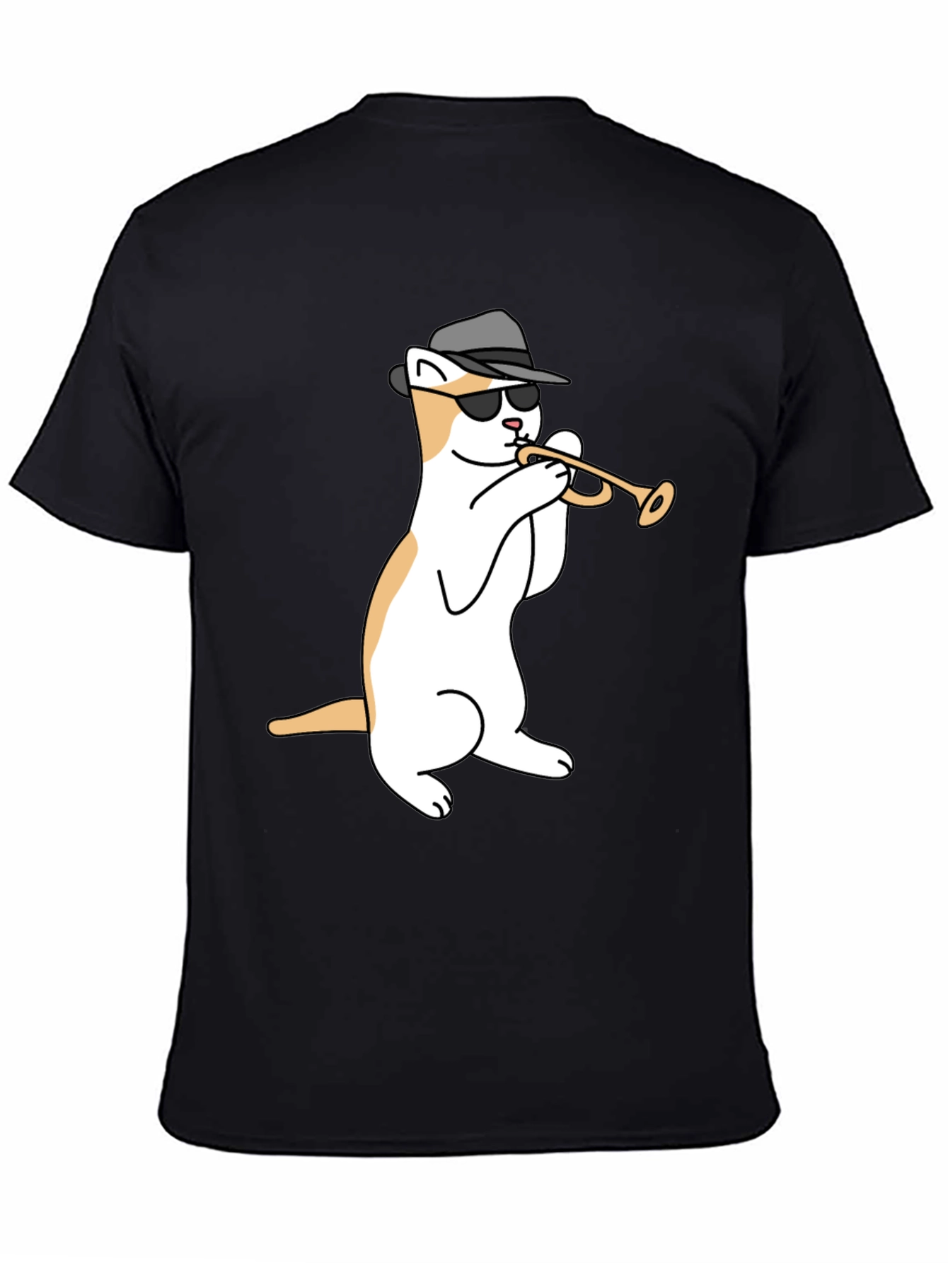 Cool Cat Trumpet Black T-Shirt