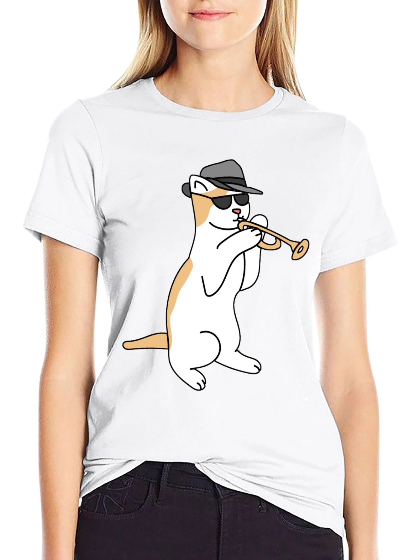Cool Cat Trumpet Black T-Shirt