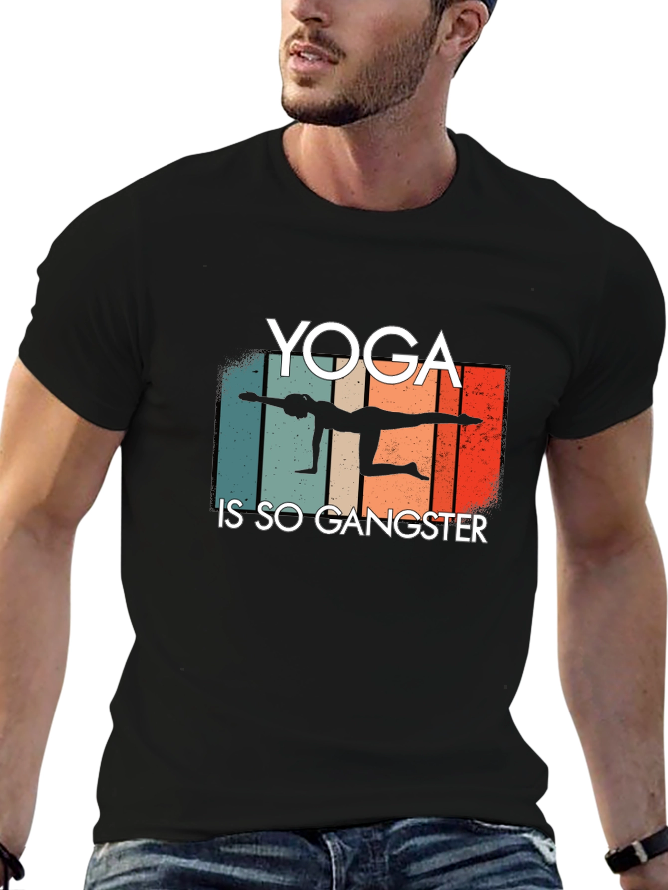 Yoga is so Gangster Black Graphic Tee