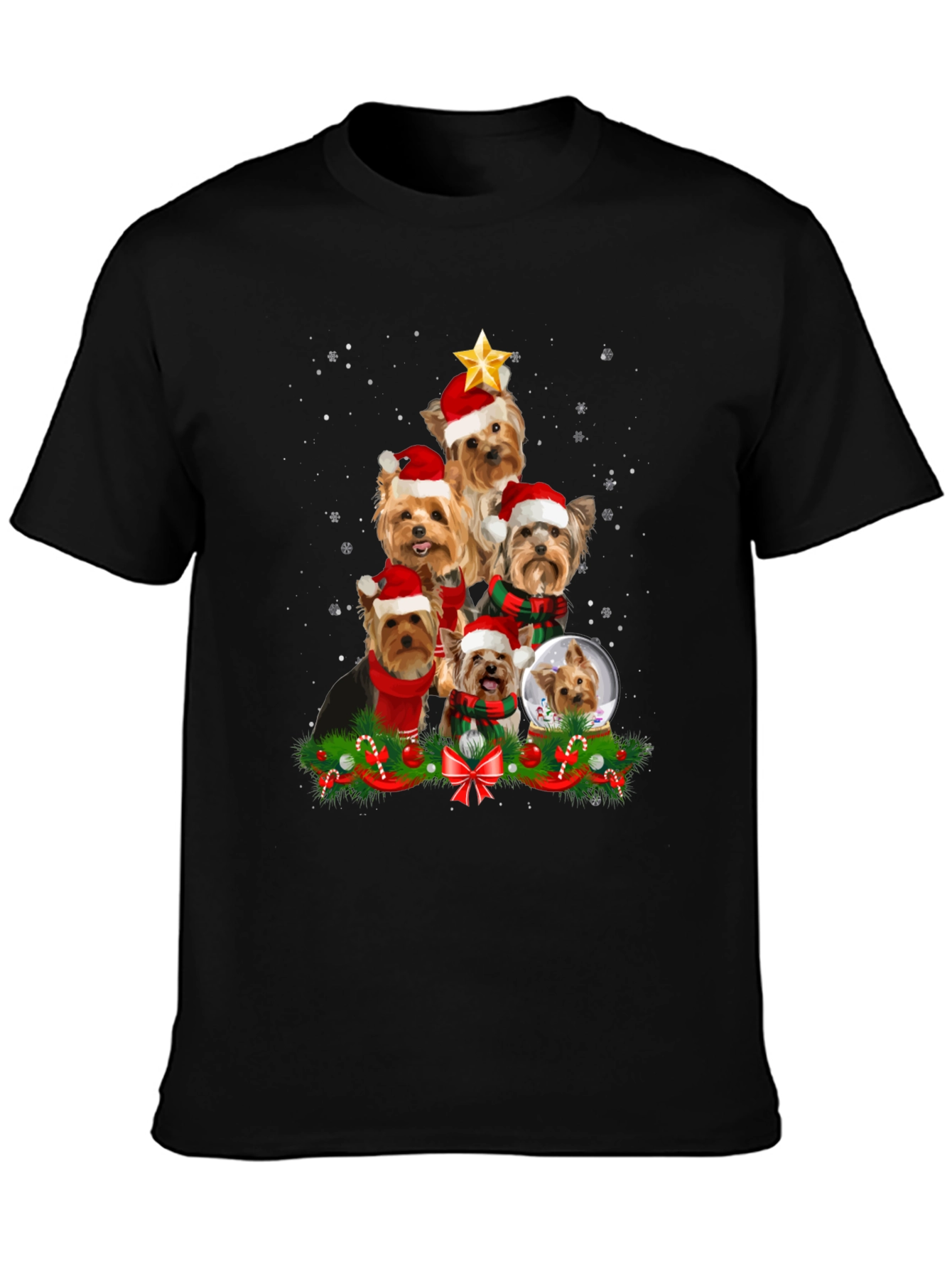 Yorkie Christmas Tree T-Shirt