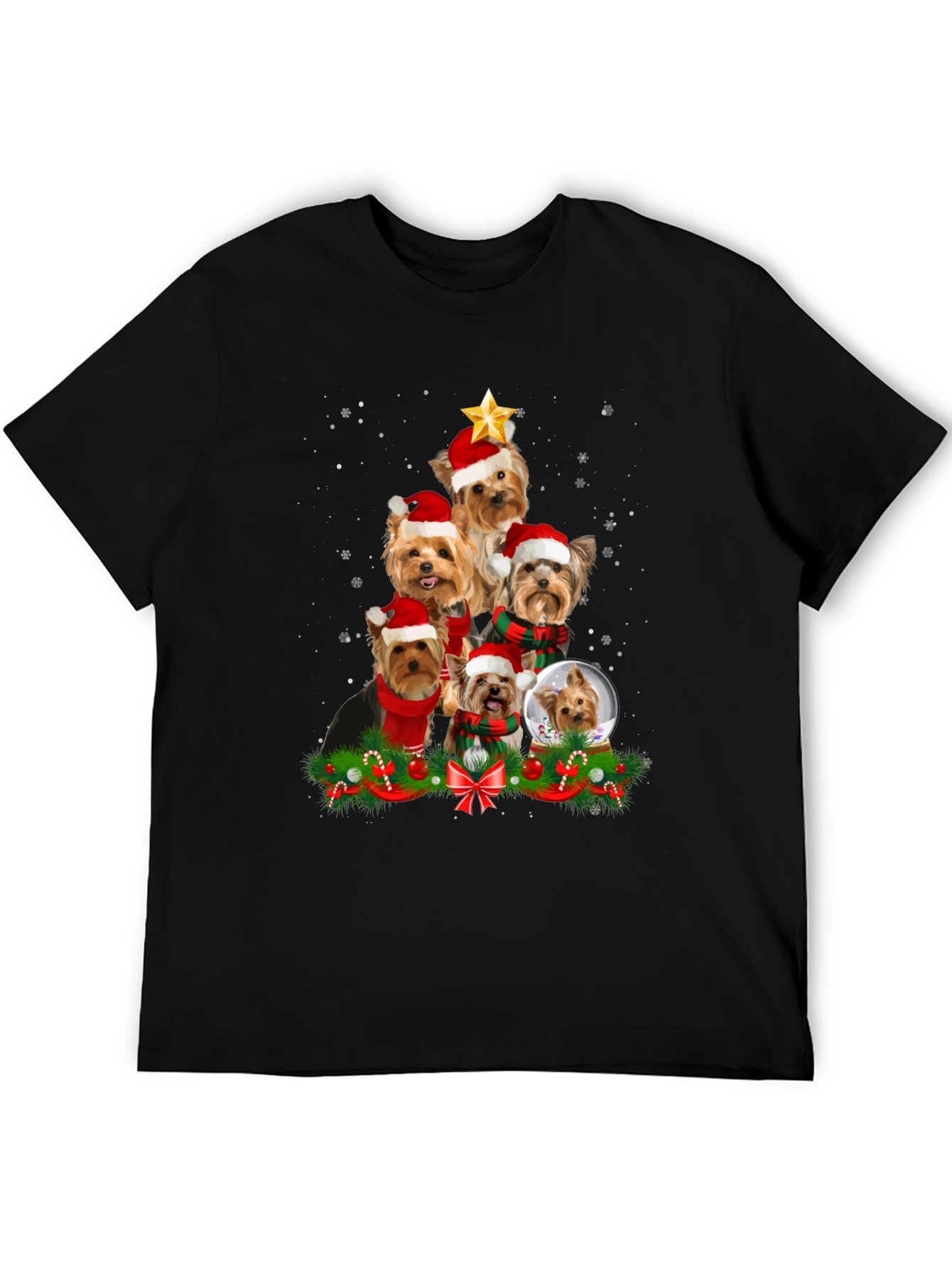 Yorkie Christmas Tree T-Shirt