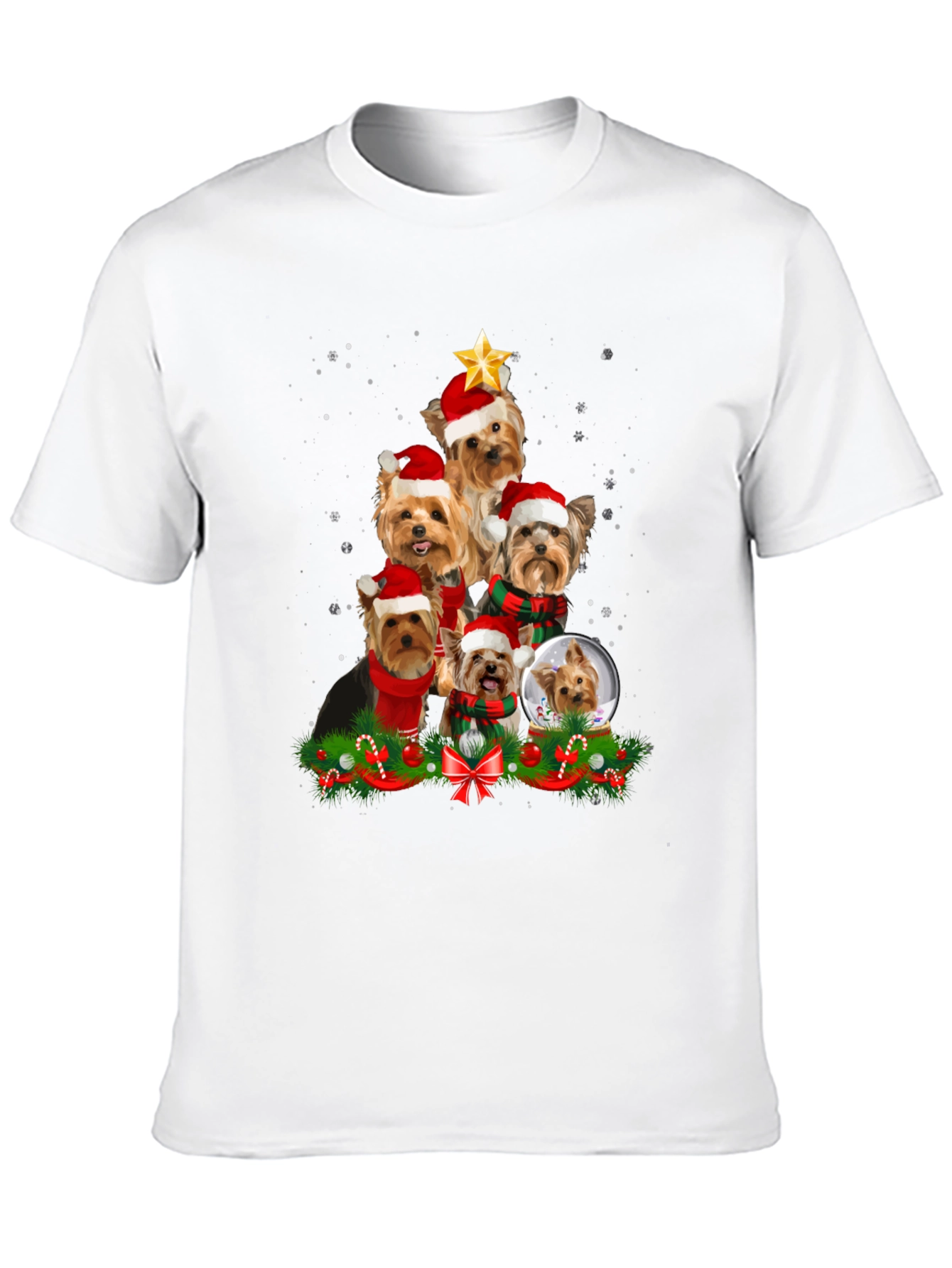 Yorkie Christmas Tree T-Shirt