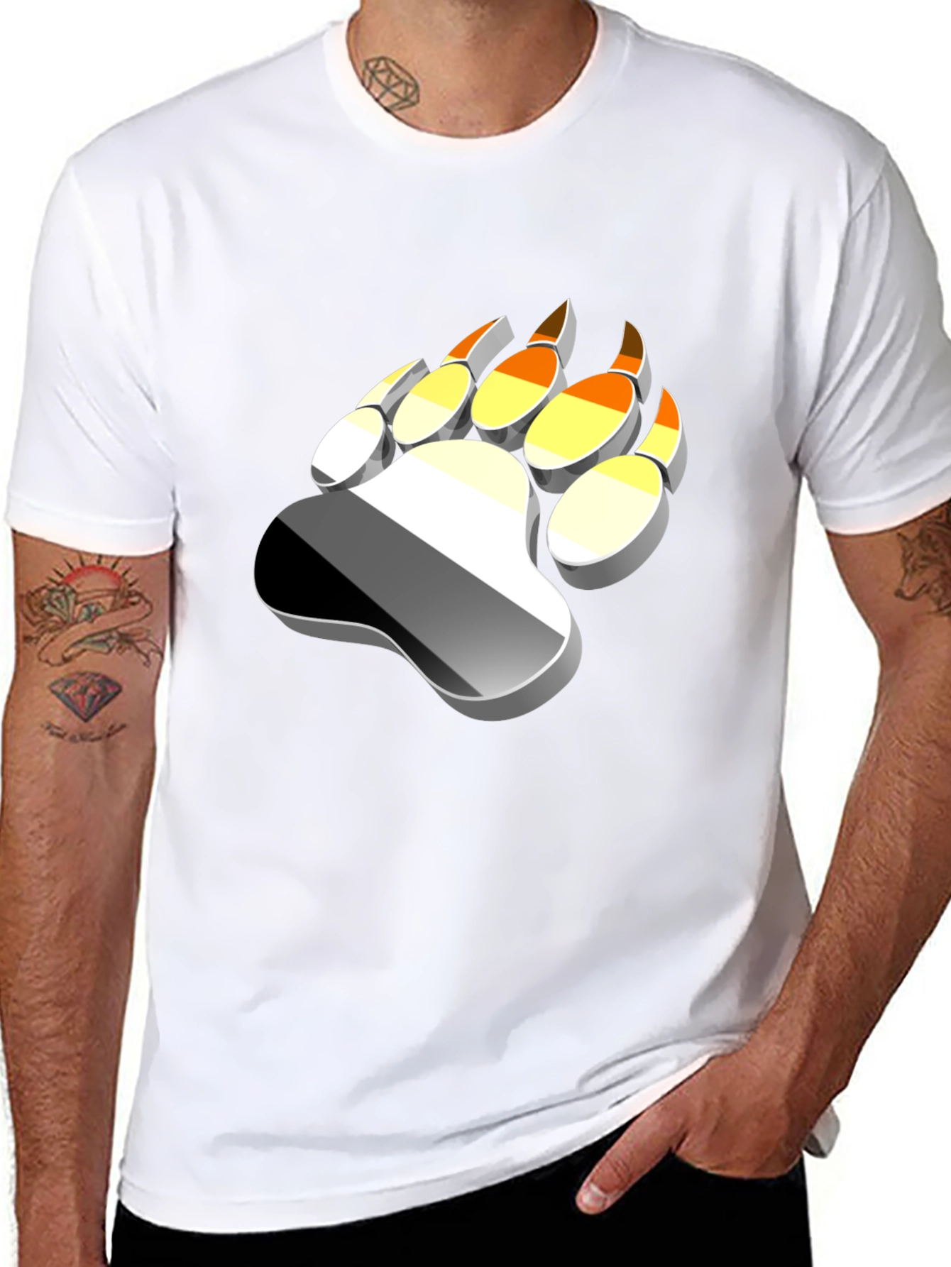 Bear Paw Print T-Shirt - Graphic Tee
