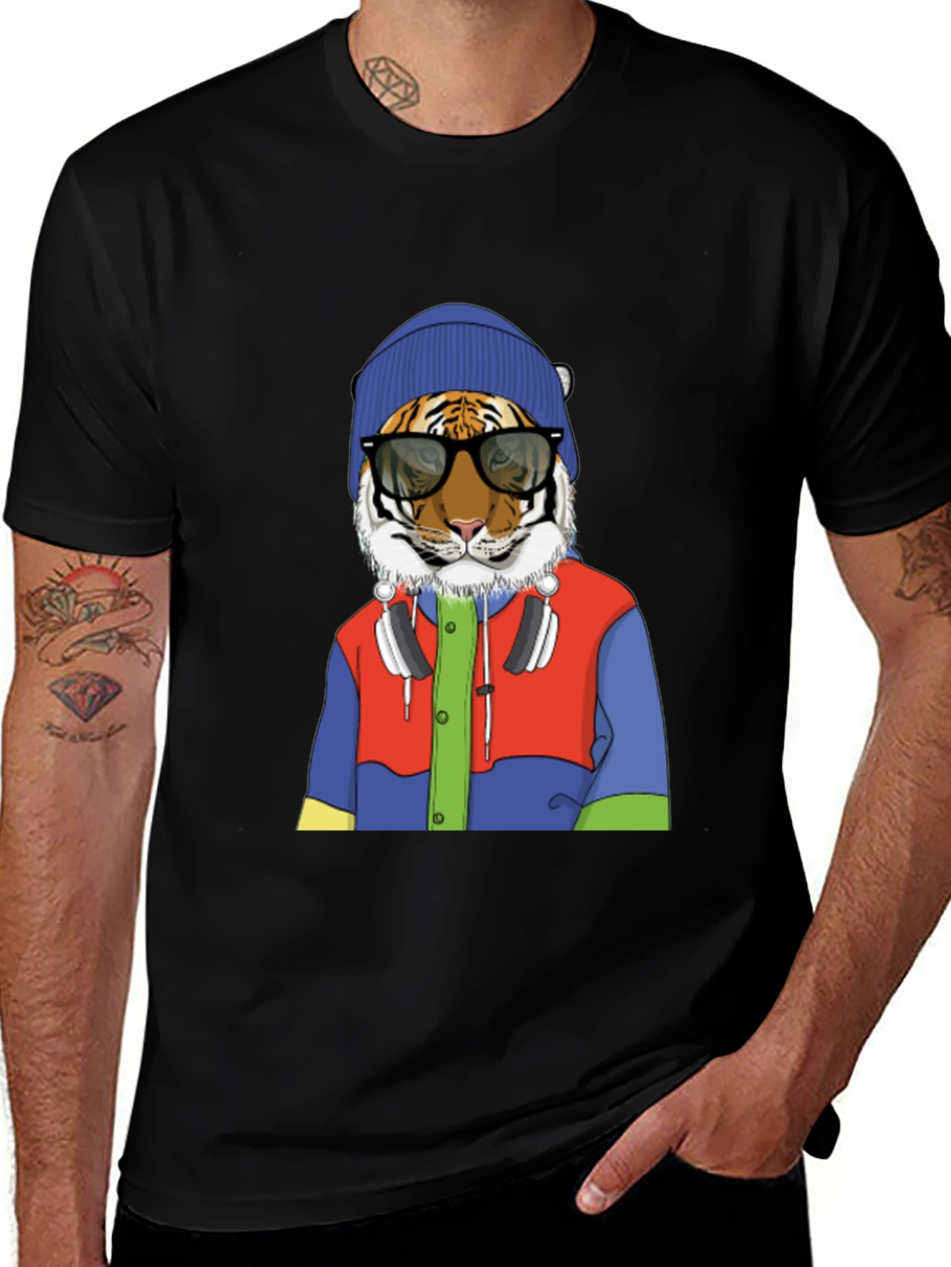 Hipster Tiger Graphic Tee