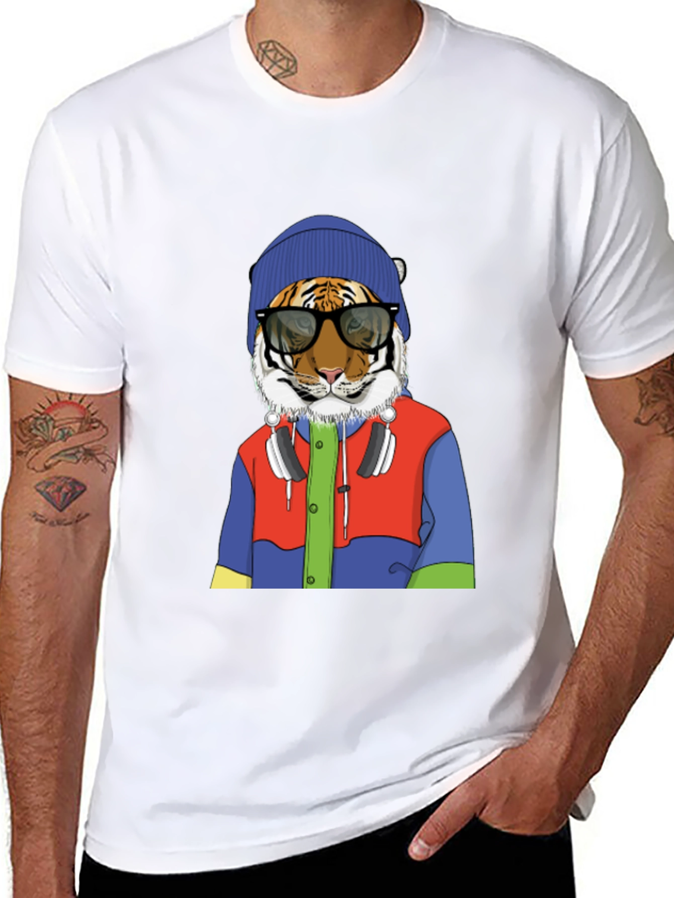 Hipster Tiger Graphic Tee