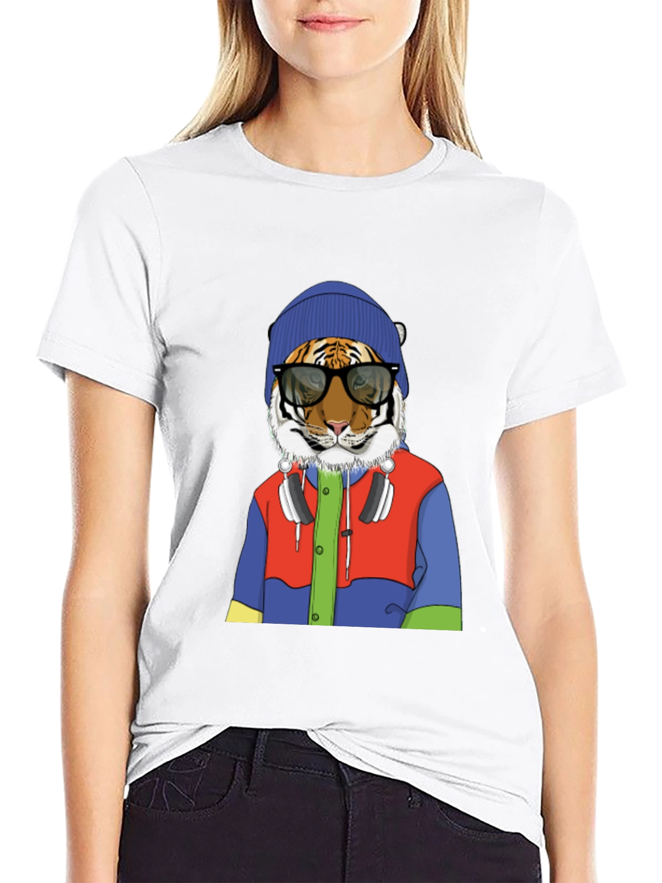 Hipster Tiger Graphic Tee