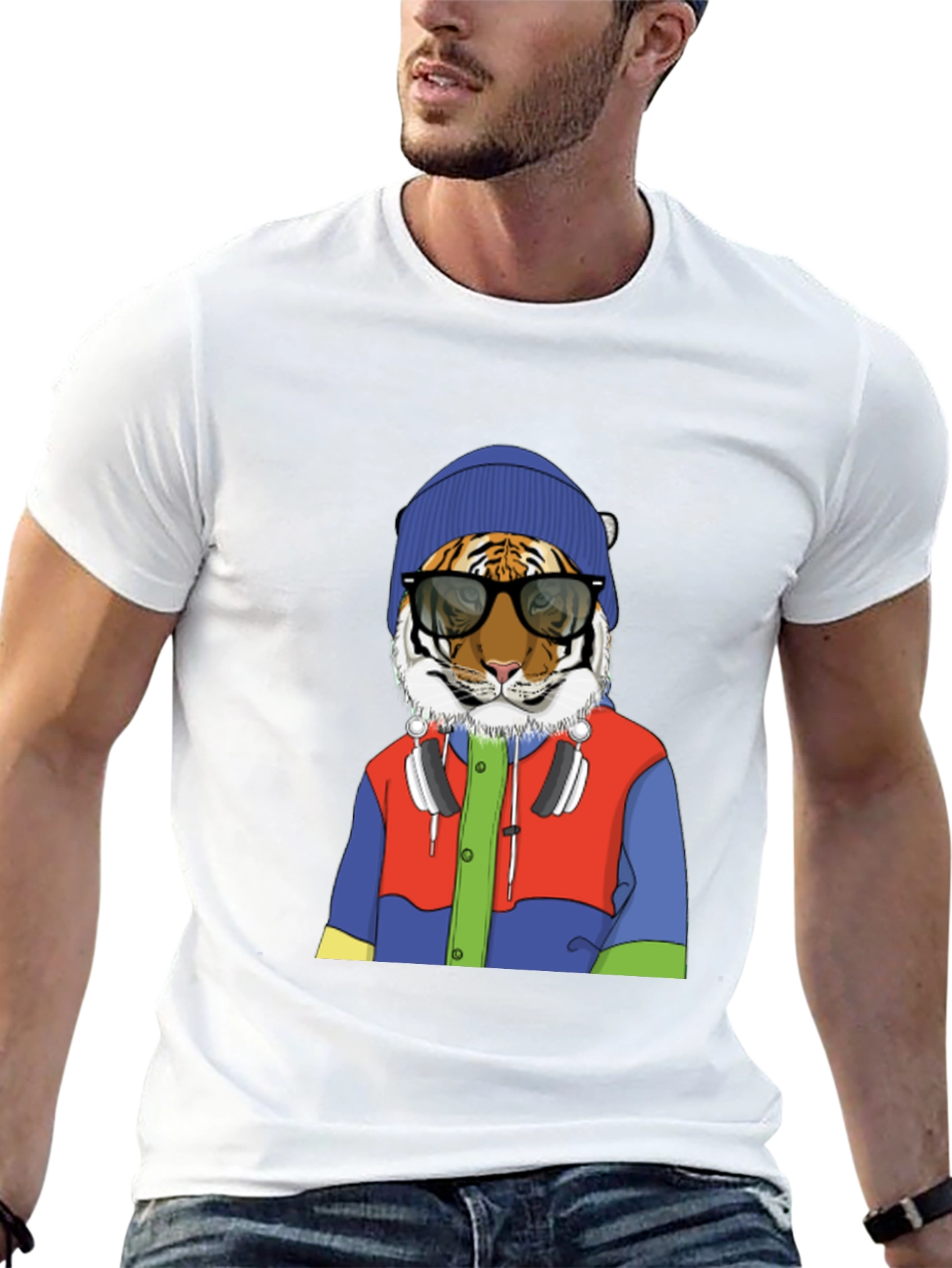 Hipster Tiger Graphic Tee