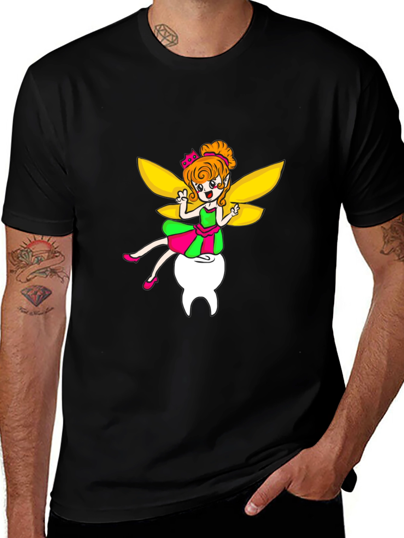 Tooth Fairy Graphic Tee - Unisex Black T-Shirt