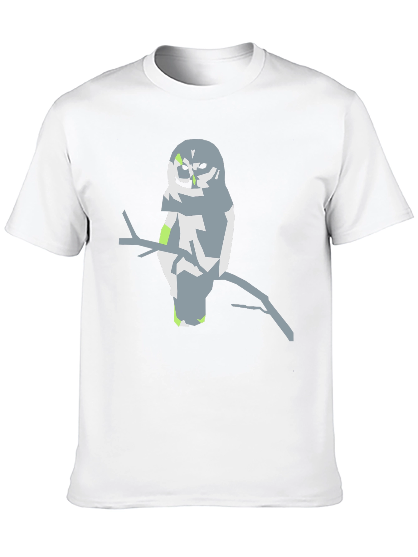 Abstract Owl Graphic Tee - Black Cotton Blend Shirt