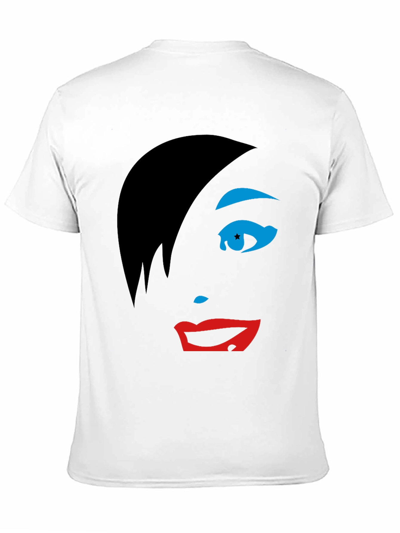 Abstract Face Graphic Tee - Stylish Black T-Shirt
