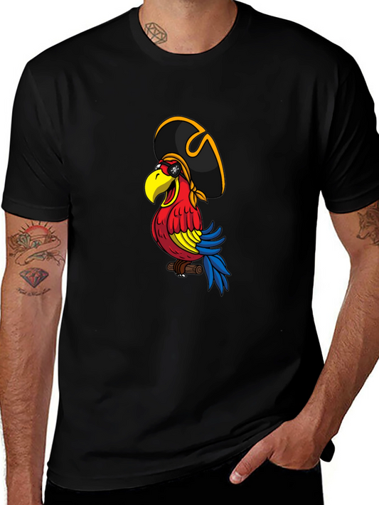 Pirate Parrot Graphic Tee - Mens Black T-Shirt