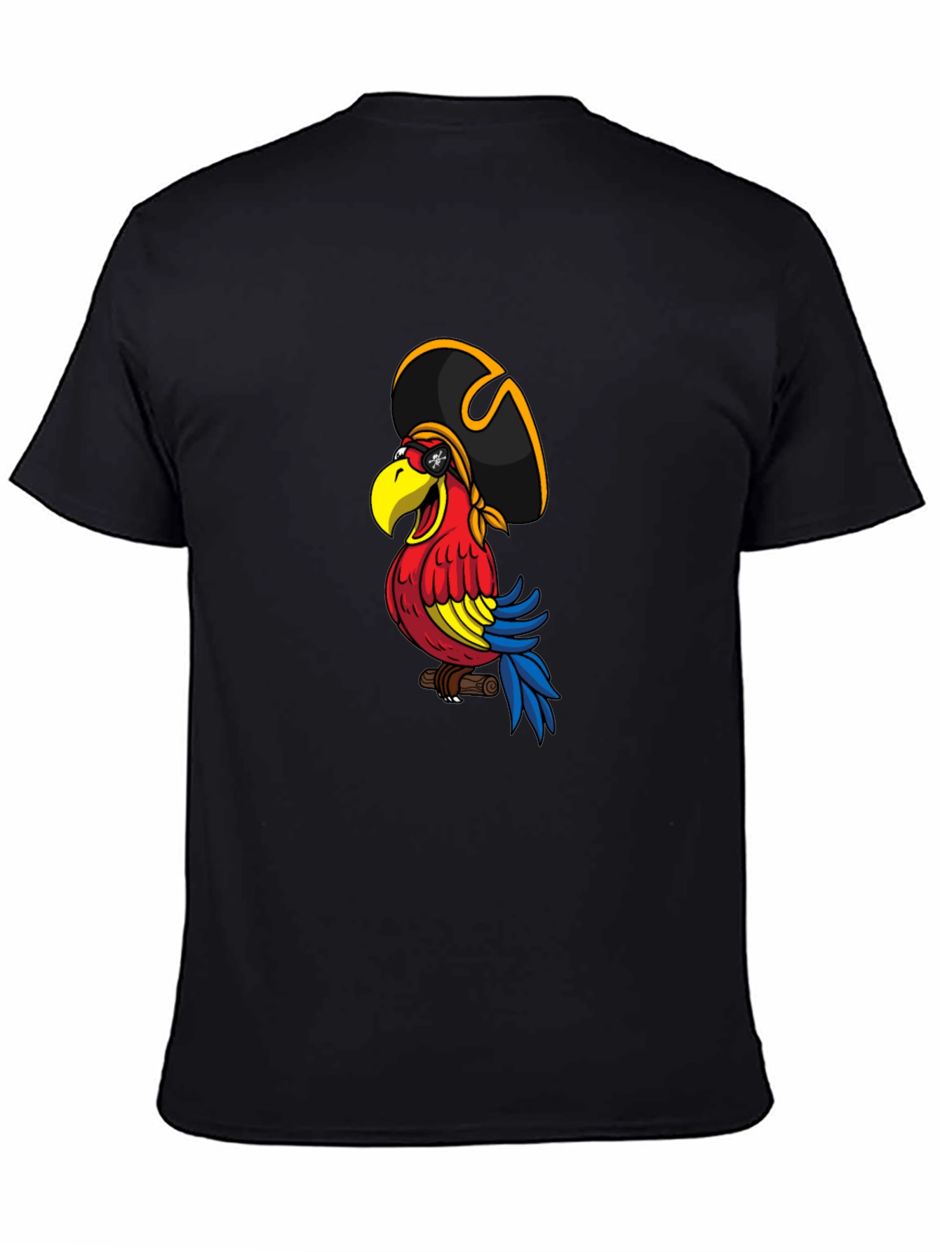Pirate Parrot Graphic Tee - Mens Black T-Shirt