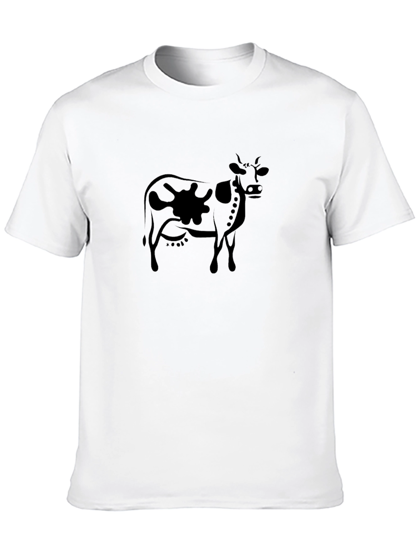 Cow Graphic Tee - Black Casual T-Shirt