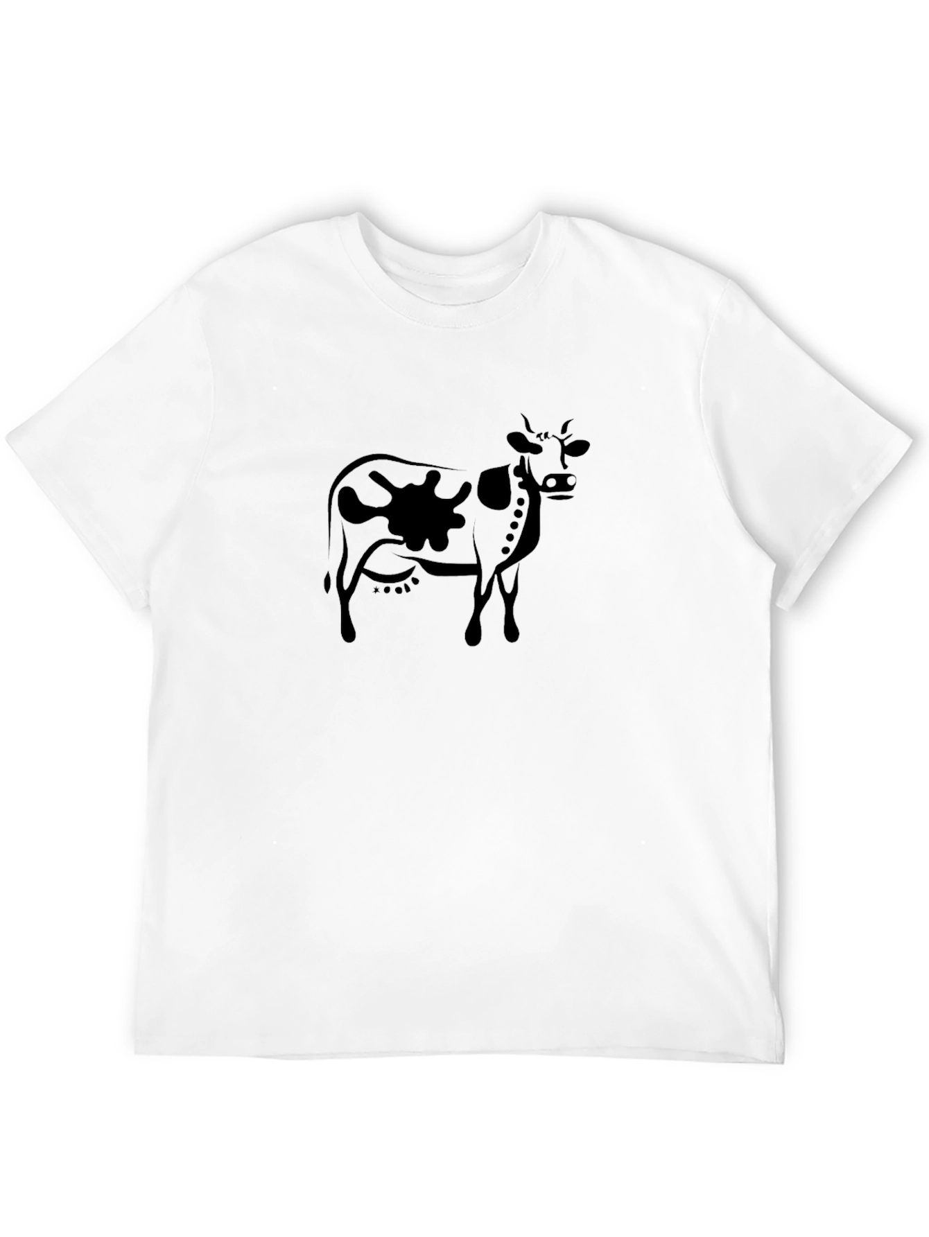 Cow Graphic Tee - Black Casual T-Shirt