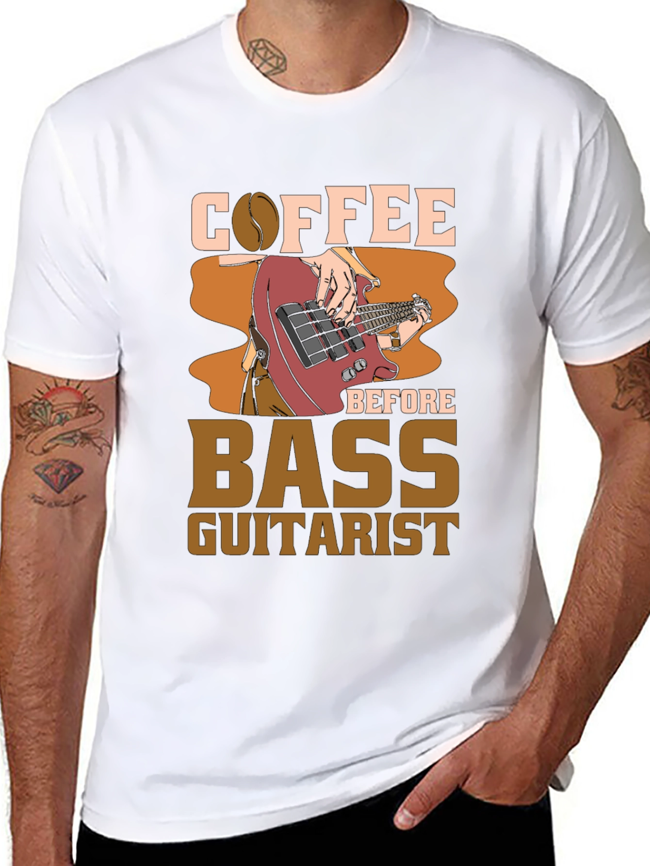Coffee Before Bass Guitarist Black Tee