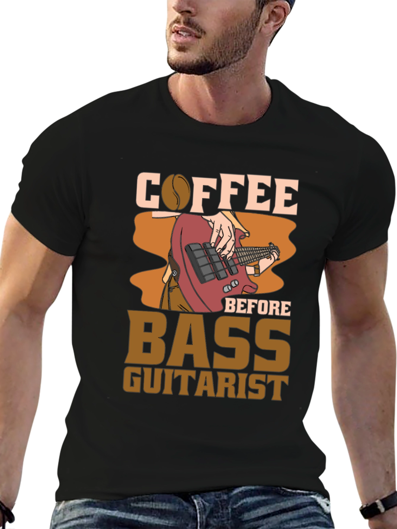 Coffee Before Bass Guitarist Black Tee