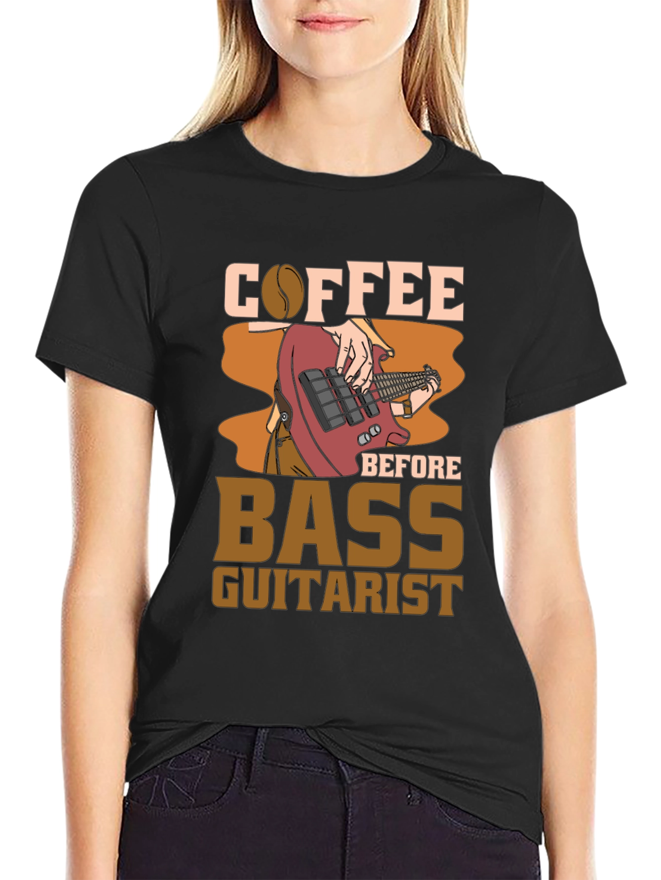 Coffee Before Bass Guitarist Black Tee