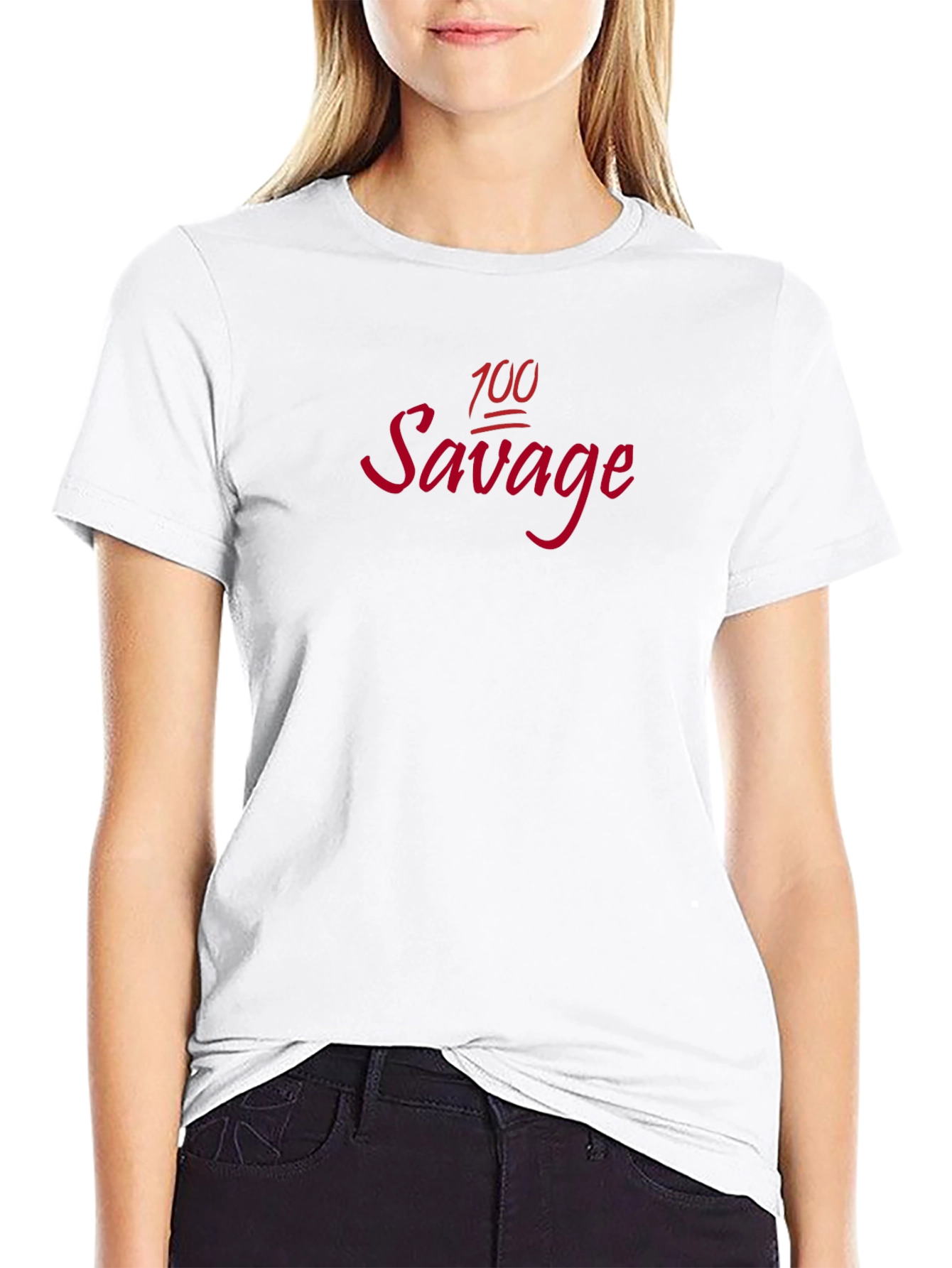 100 Savage Graphic Tee - Trendy Statement Shirt