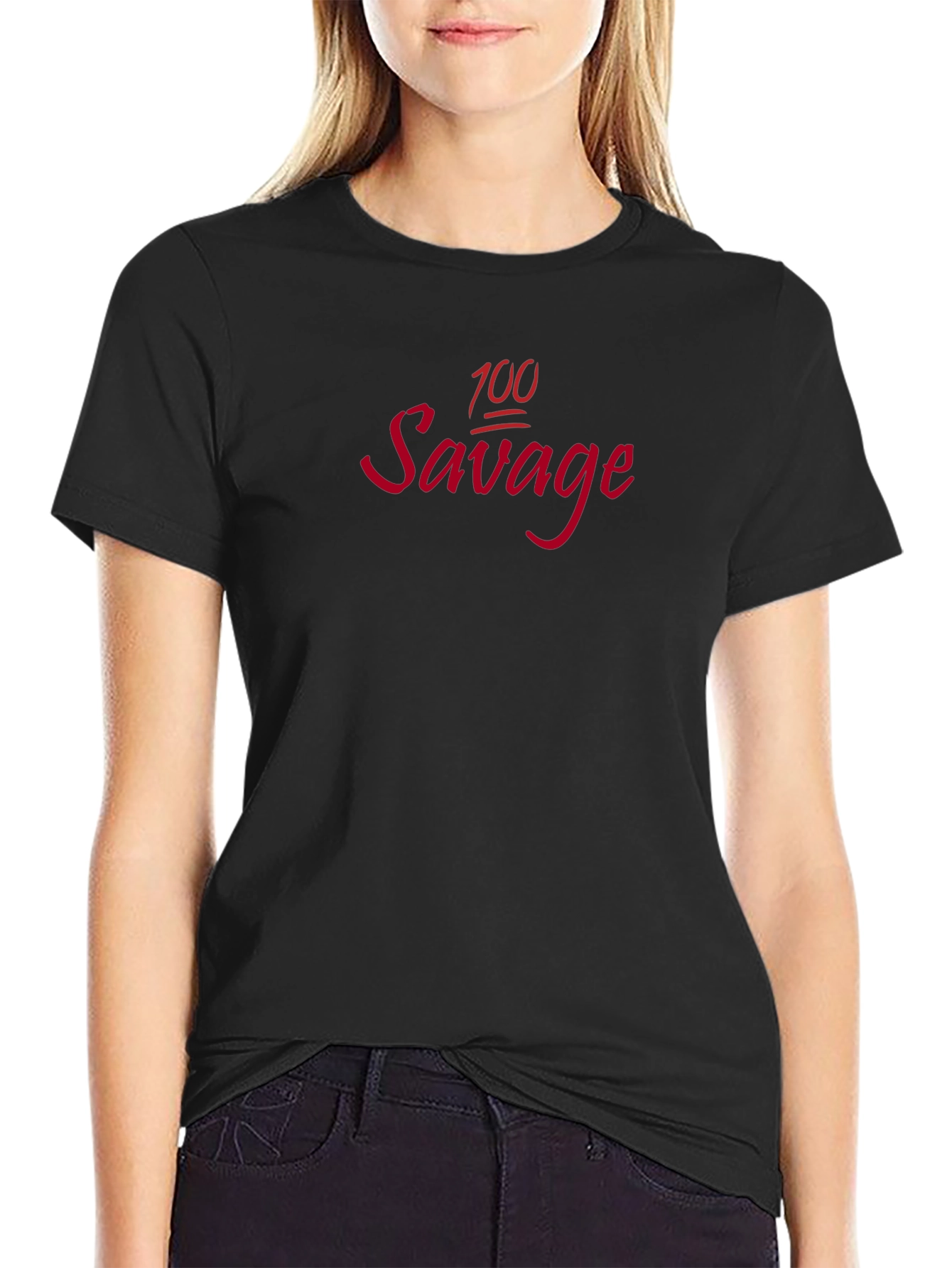 100 Savage Graphic Tee - Trendy Statement Shirt