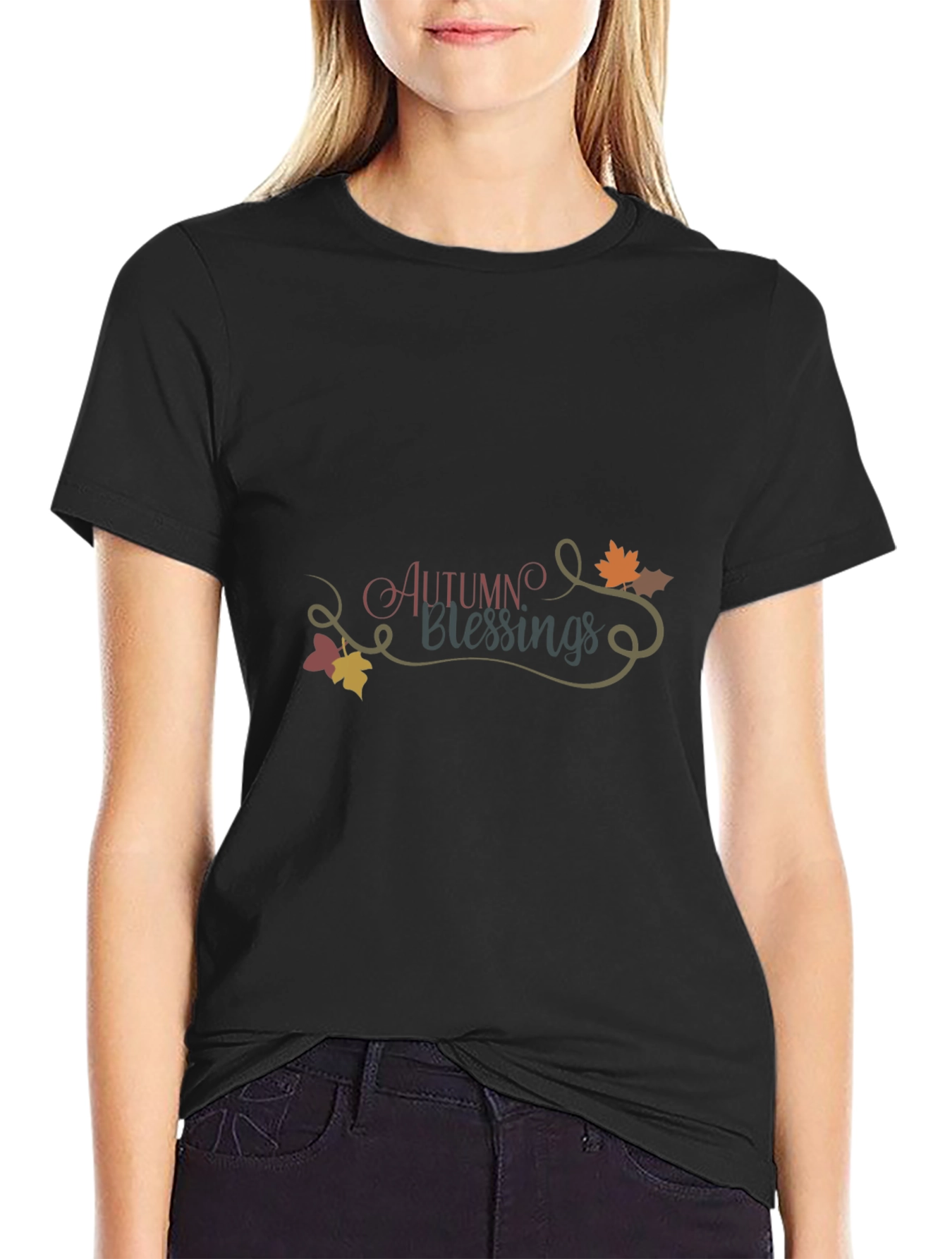 Autumn Blessings Black T-Shirt