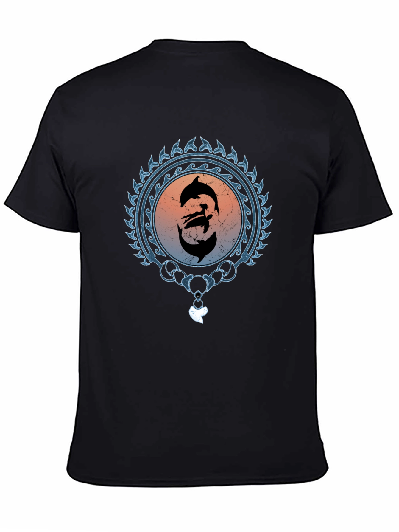 Dolphin Harmony Graphic Tee - Unisex Black T-Shirt