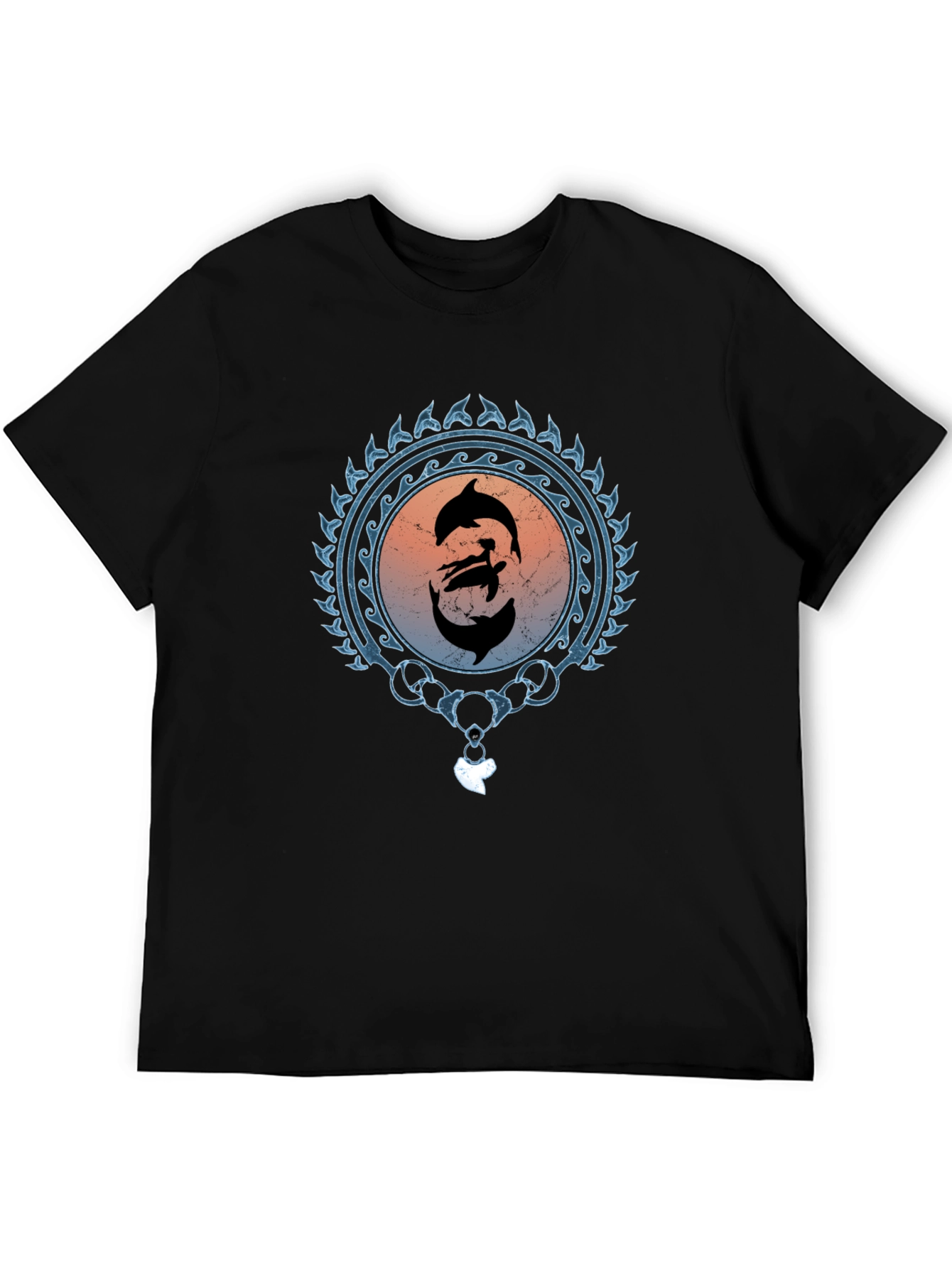 Dolphin Harmony Graphic Tee - Unisex Black T-Shirt
