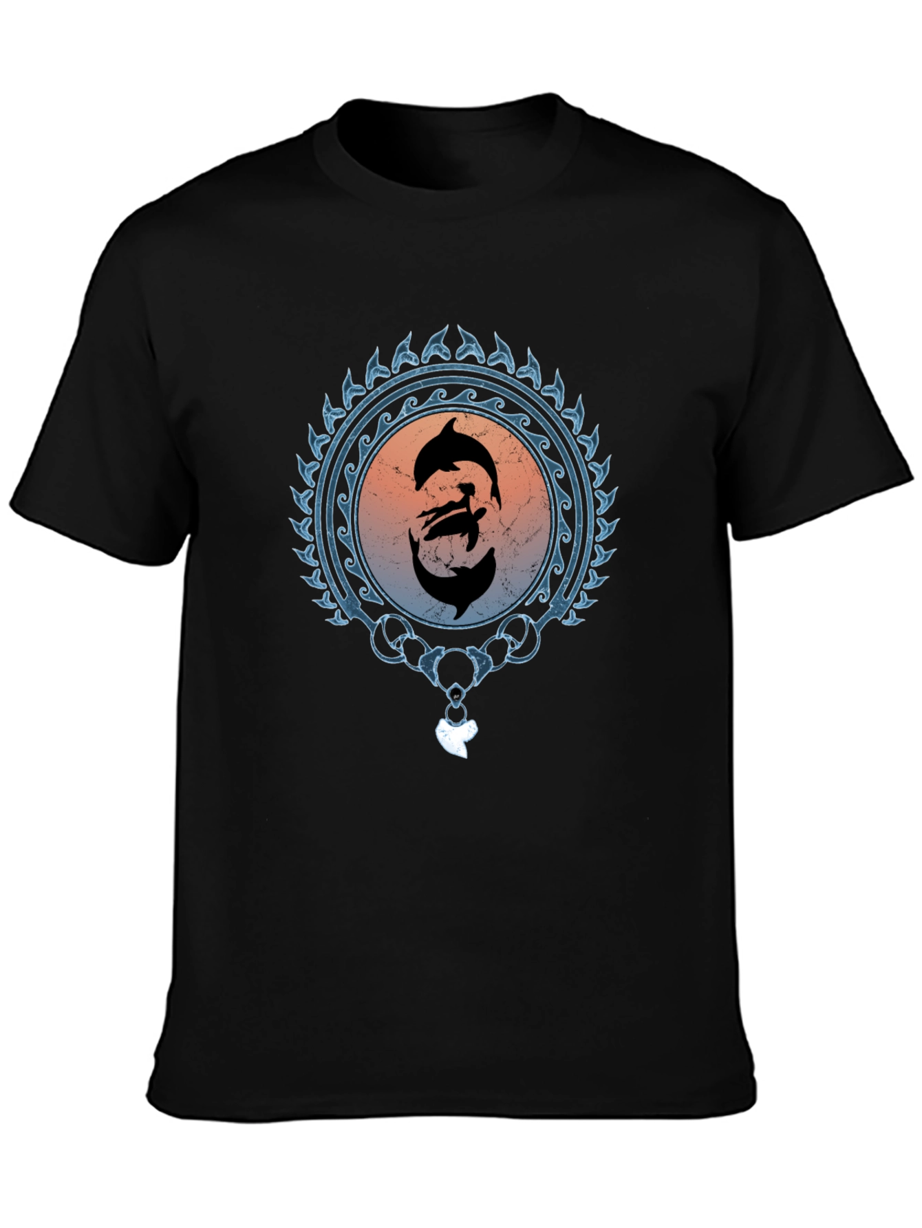 Dolphin Harmony Graphic Tee - Unisex Black T-Shirt