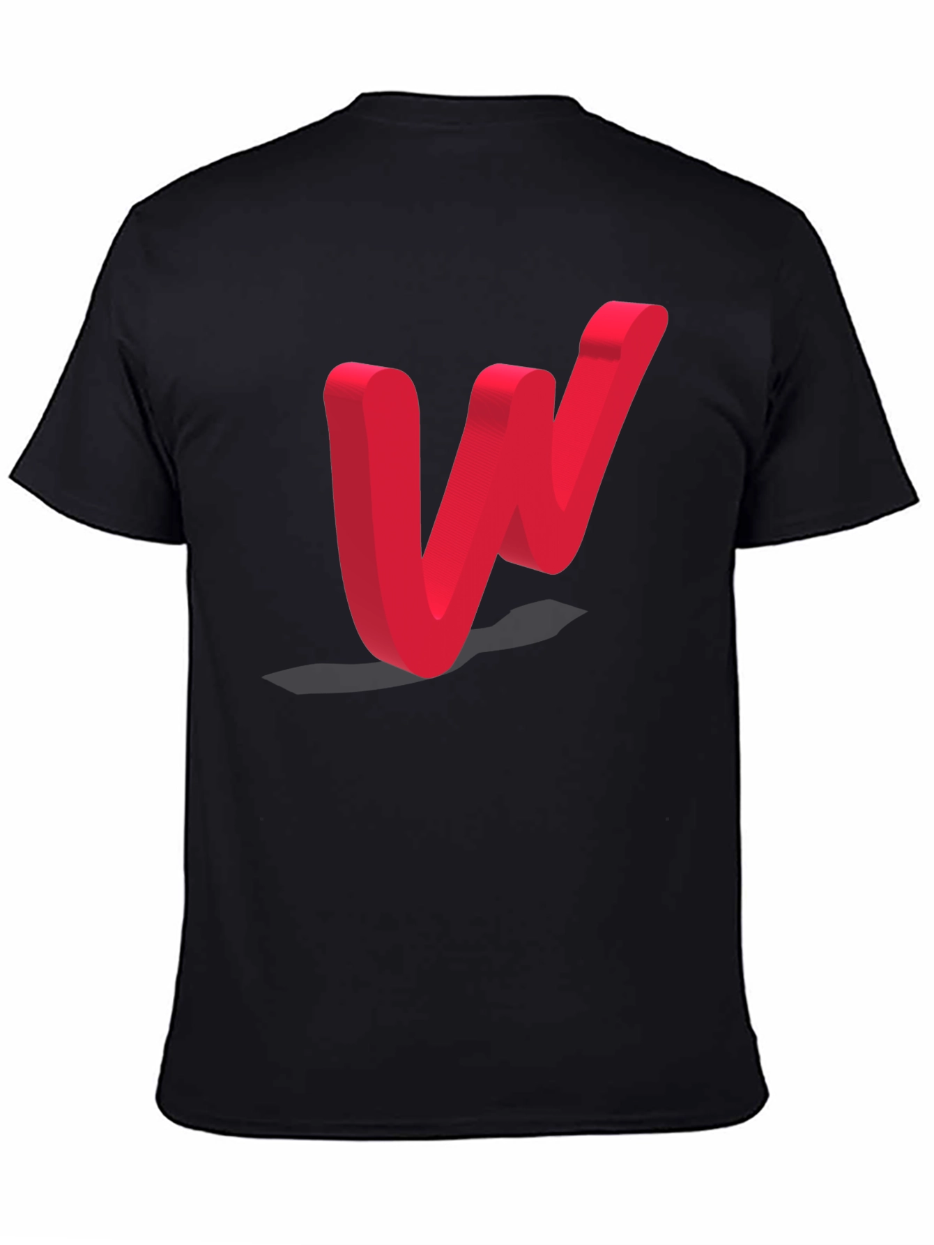 Modern Red Letter W Black T-Shirt