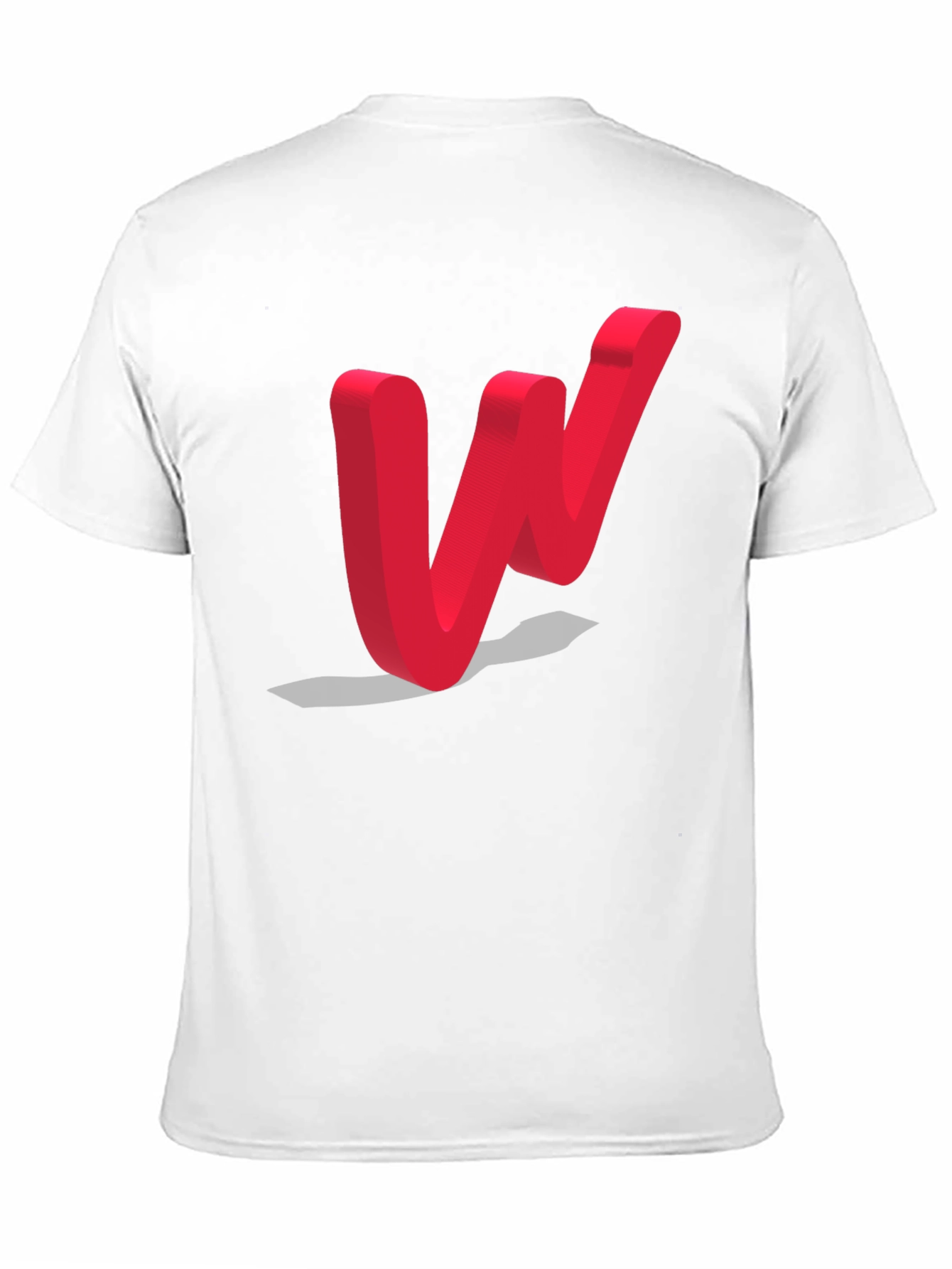 Modern Red Letter W Black T-Shirt