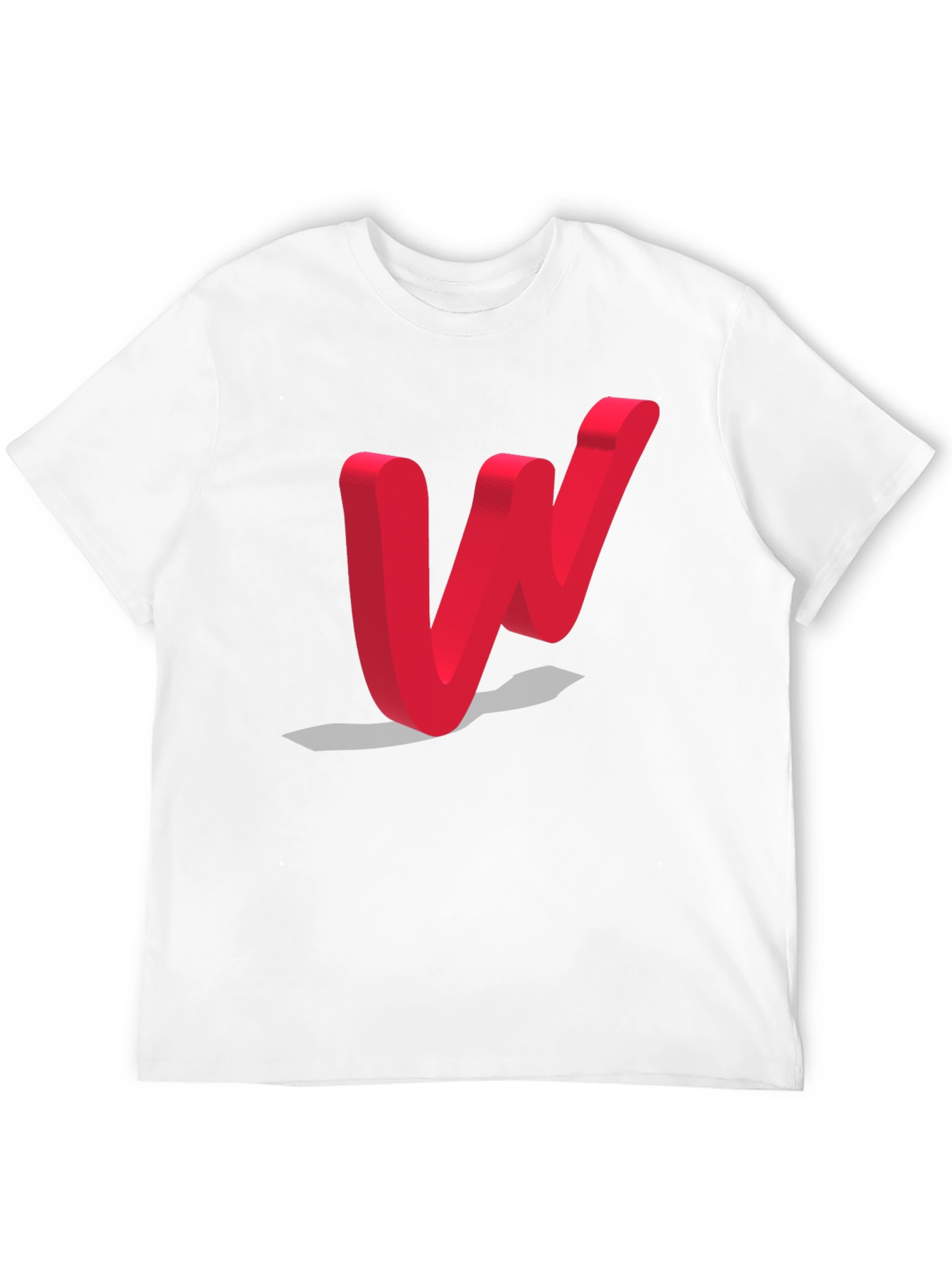 Modern Red Letter W Black T-Shirt