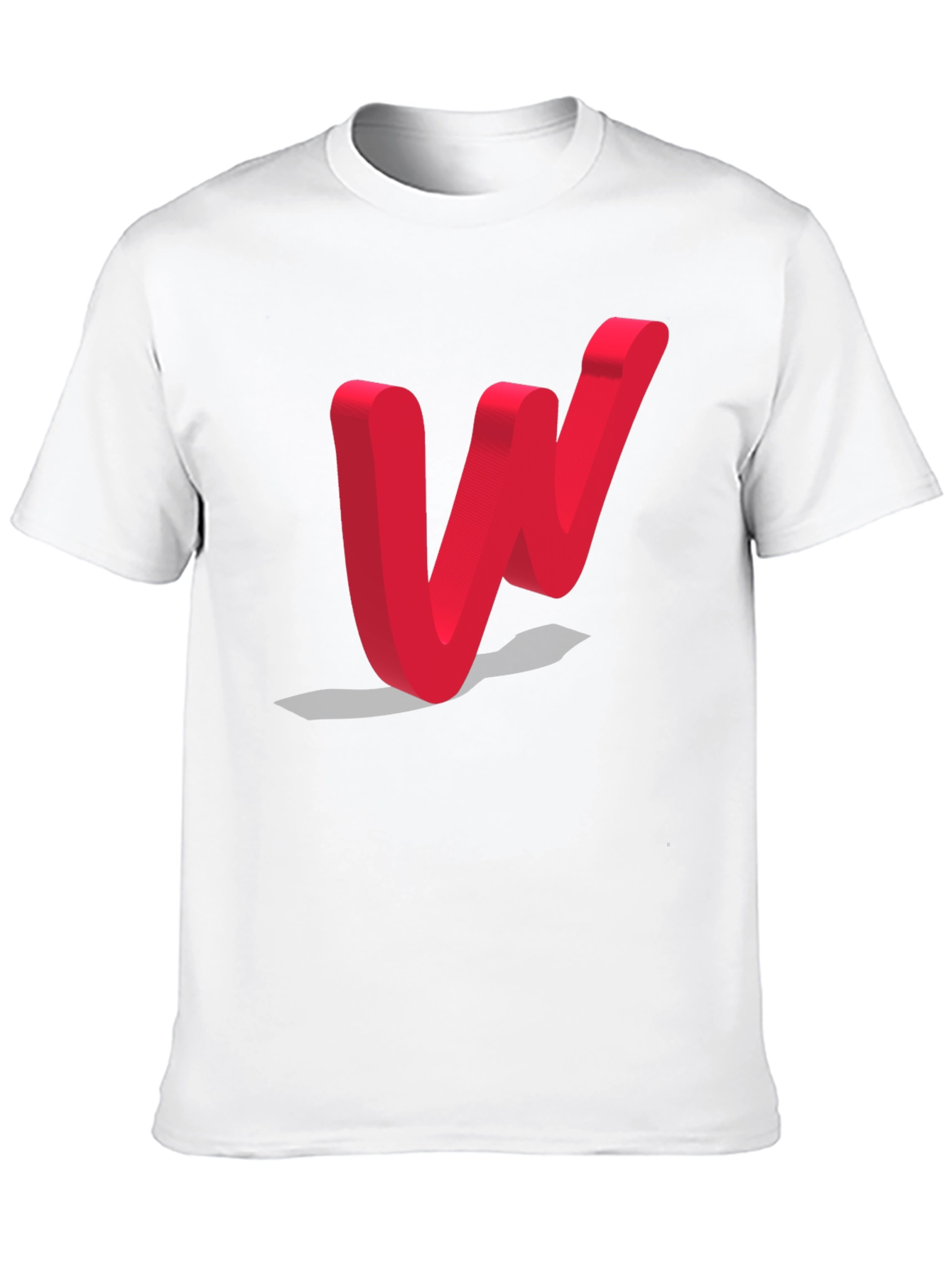 Modern Red Letter W Black T-Shirt