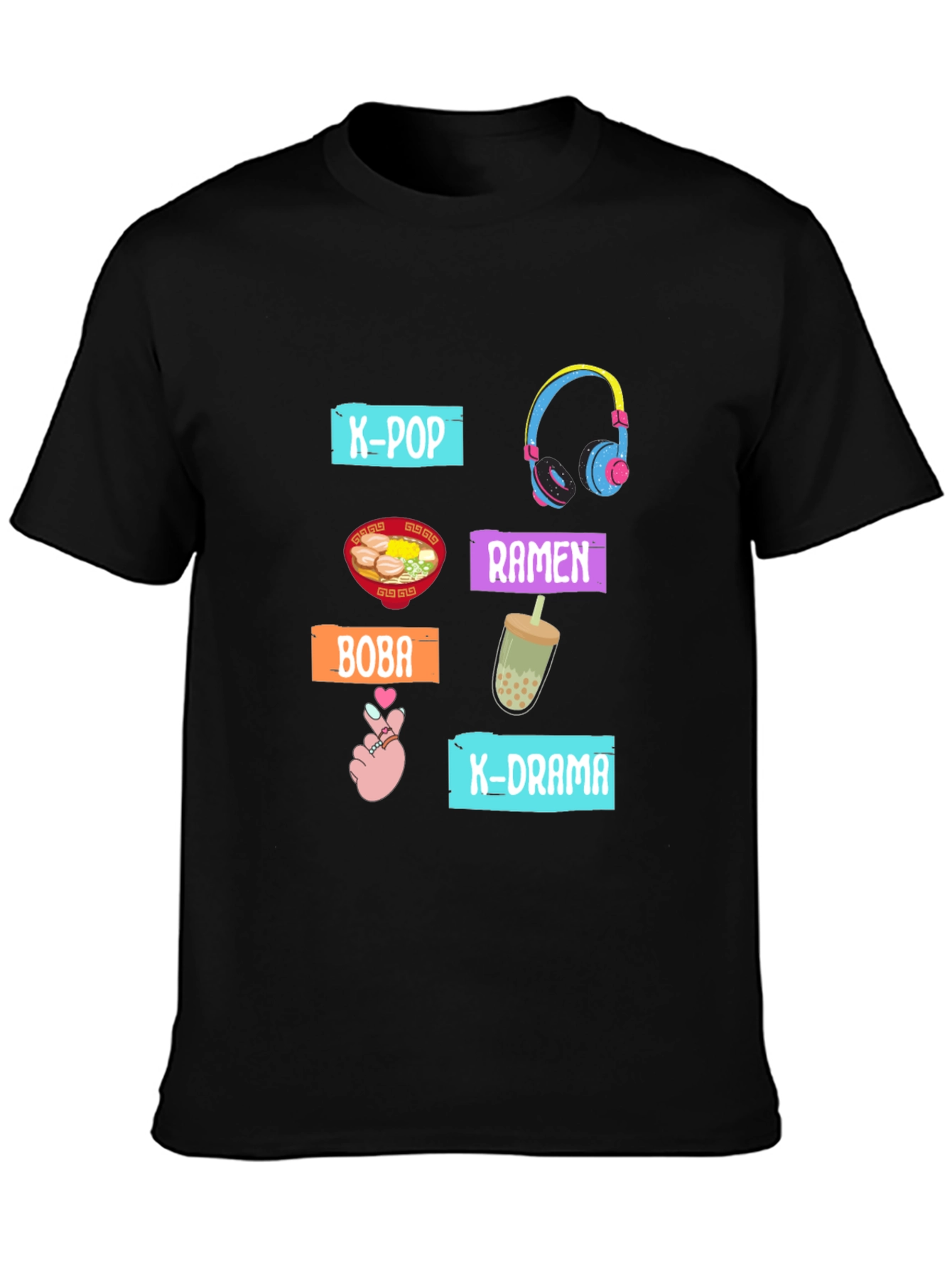 K-Culture T-Shirt K-Pop K-Drama Ramen Boba Design