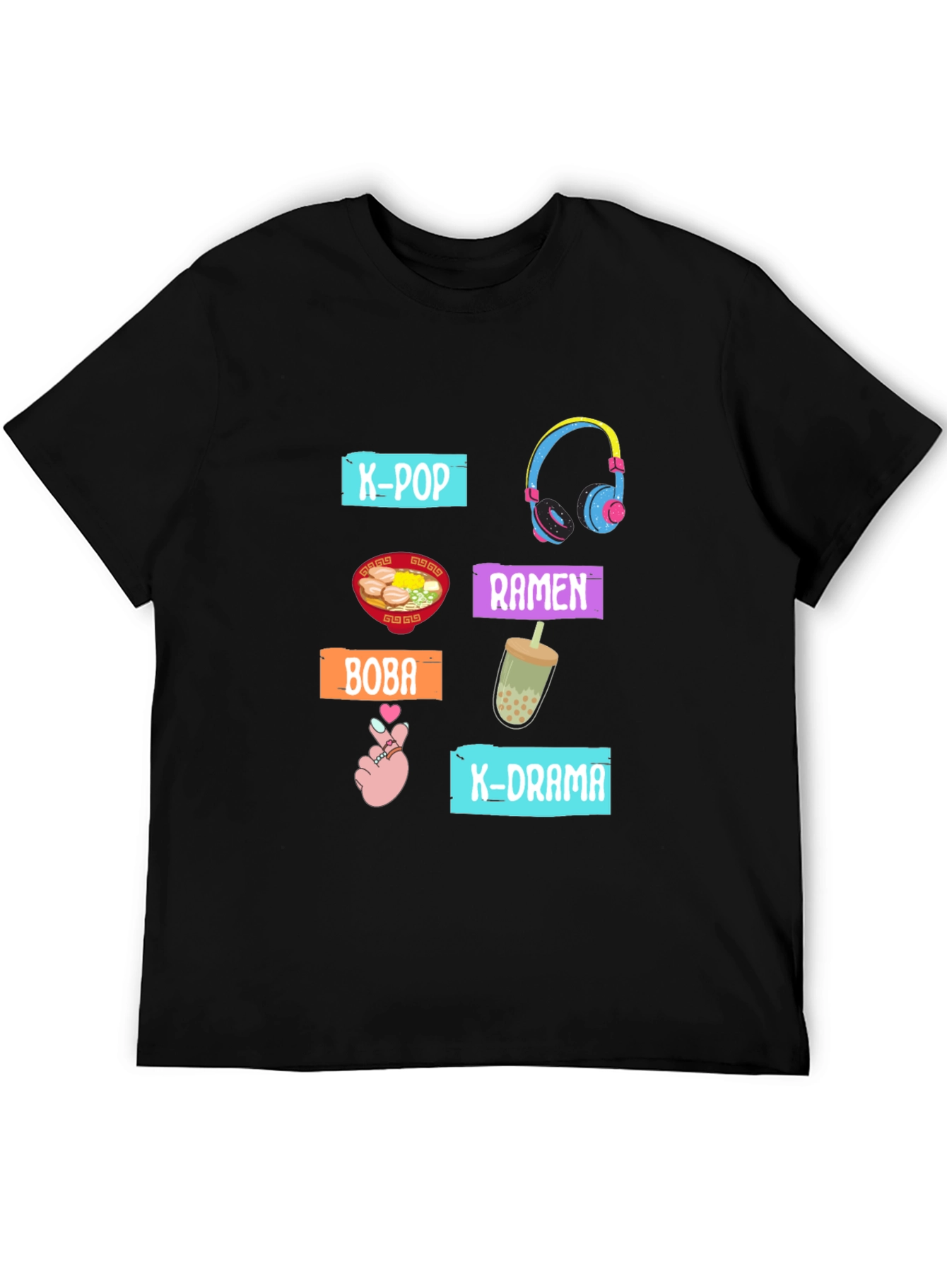 K-Culture T-Shirt K-Pop K-Drama Ramen Boba Design