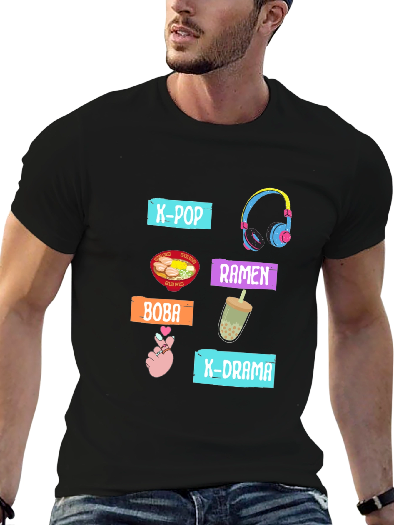 K-Culture T-Shirt K-Pop K-Drama Ramen Boba Design