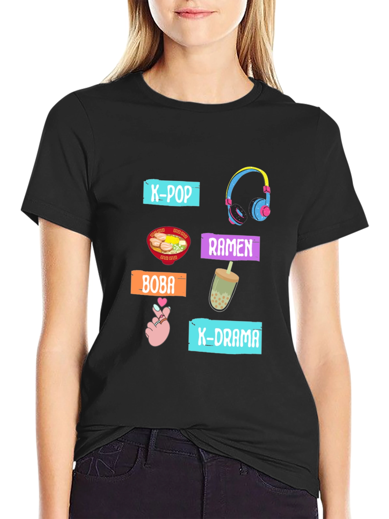 K-Culture T-Shirt K-Pop K-Drama Ramen Boba Design