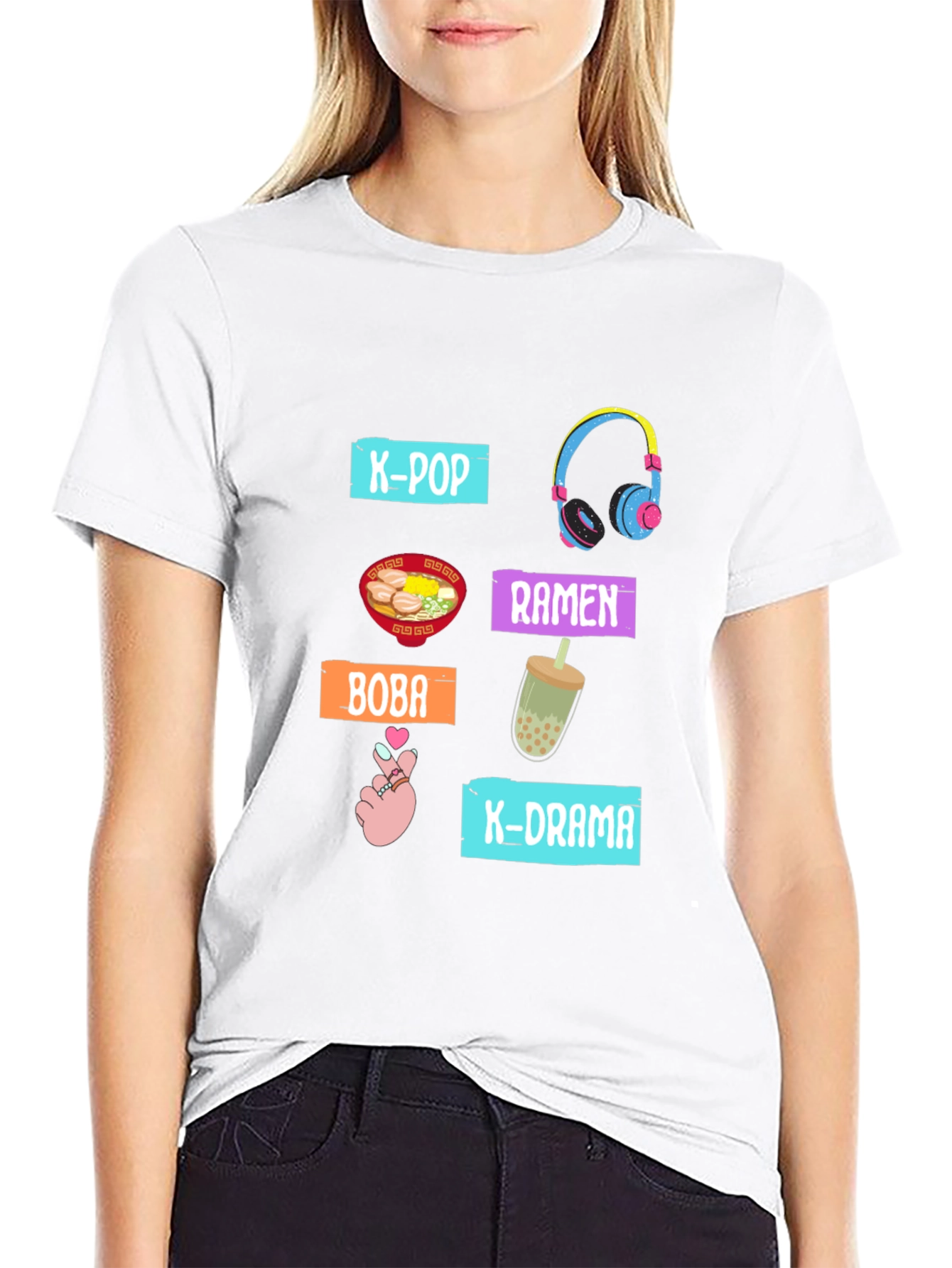 K-Culture T-Shirt K-Pop K-Drama Ramen Boba Design